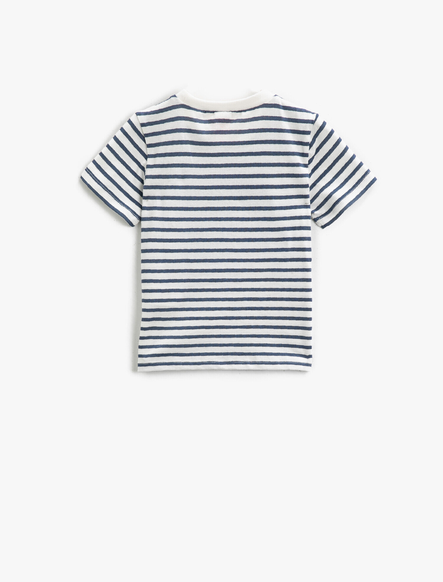  Erkek Bebek Çizgili Tişört Bisiklet Yaka Kısa Kollu Pamuklu