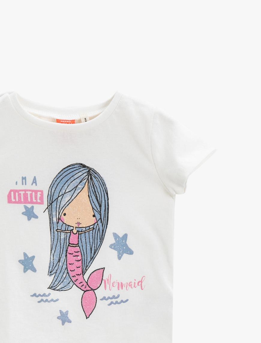  Kız Bebek Baskılı Tişört Pamuklu