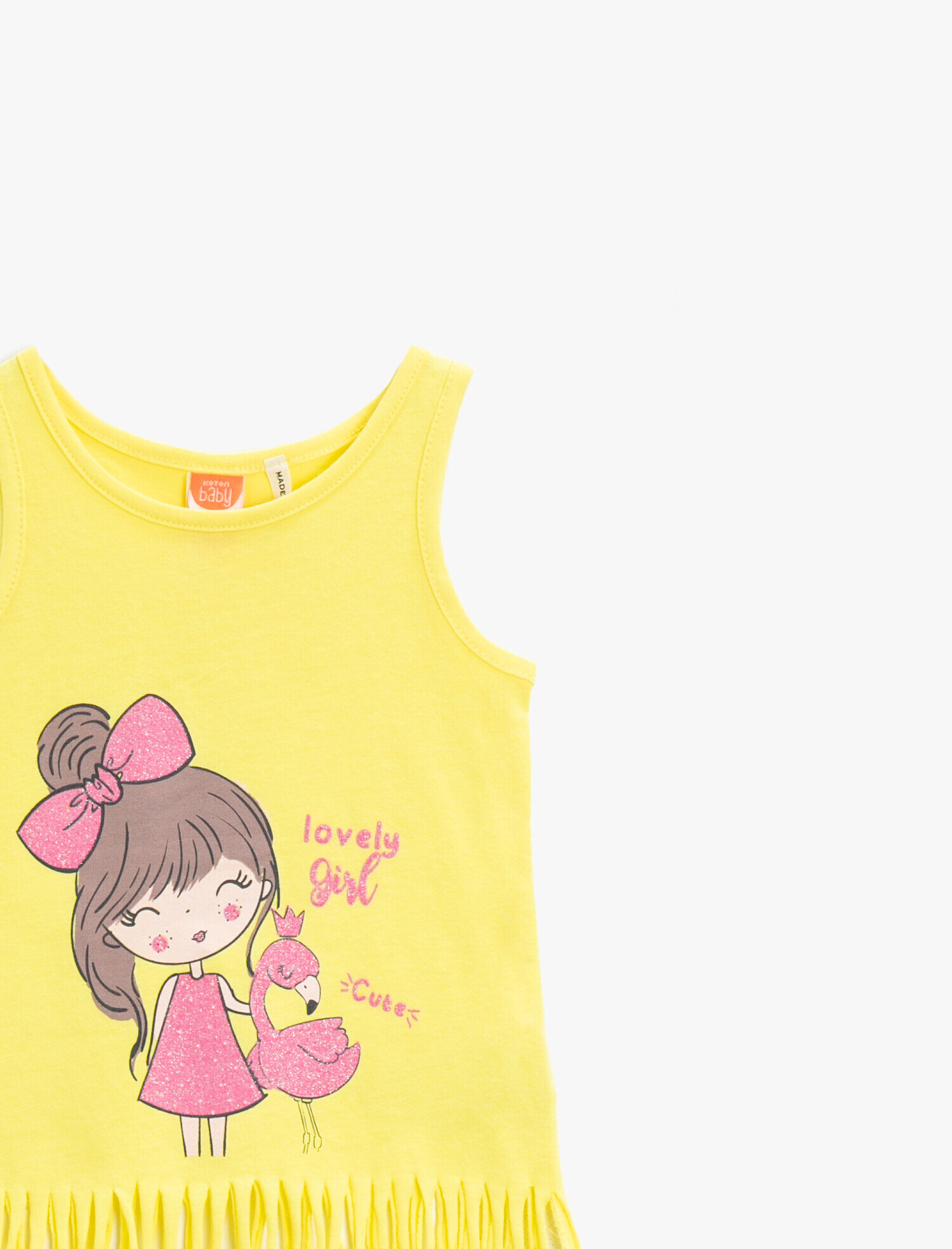  Kız Bebek Püsküllü Atlet Pamuklu Baskılı