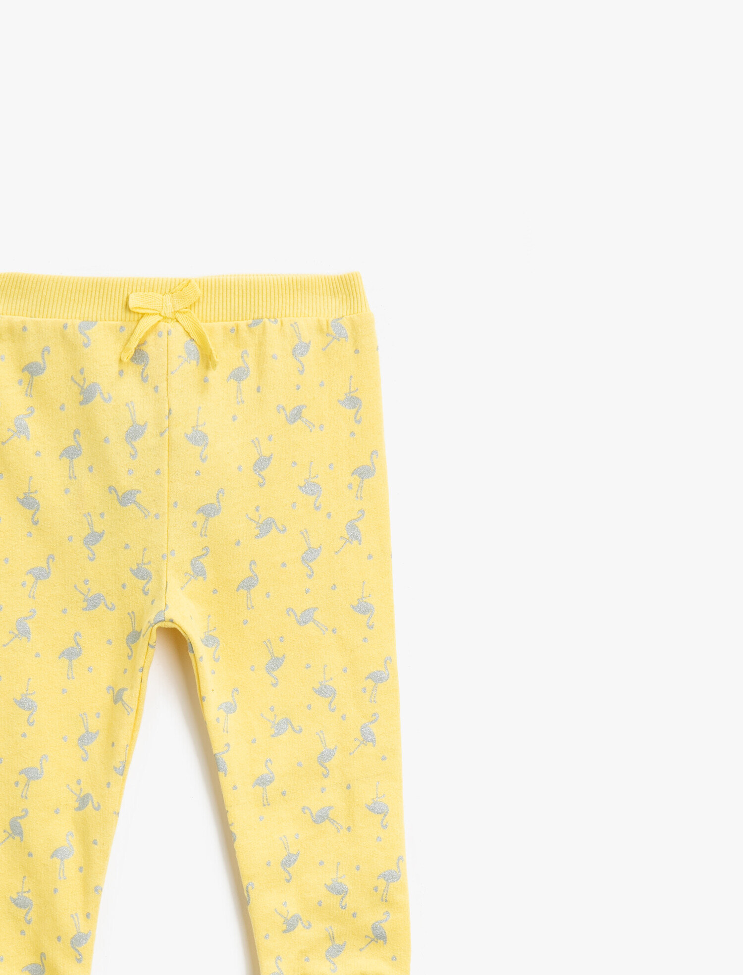  Kız Bebek Beli Bağlamalı Baskılı Pamuklu Eşofman Altı