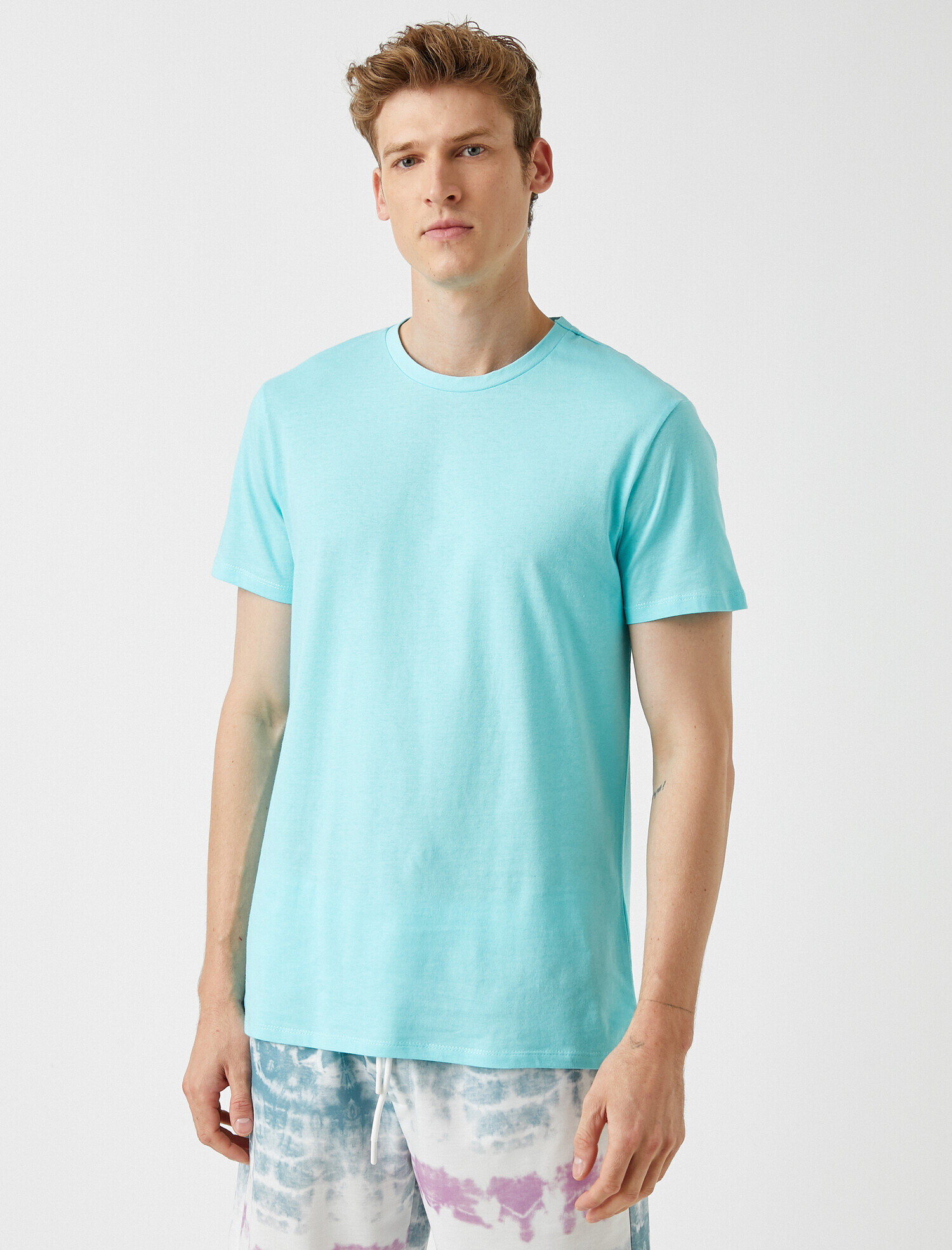   Bisiklet Yaka Tişört Pamuklu