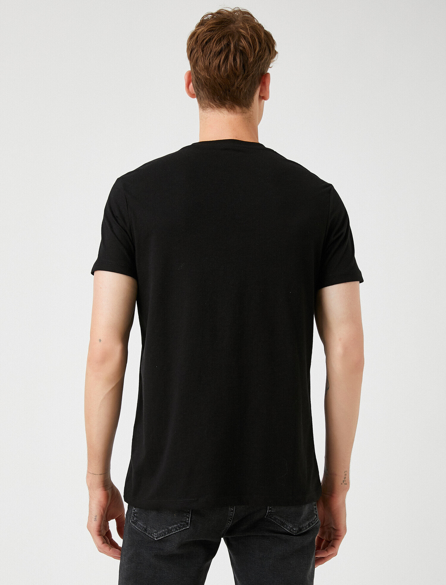   Bisiklet Yaka Tişört Pamuklu