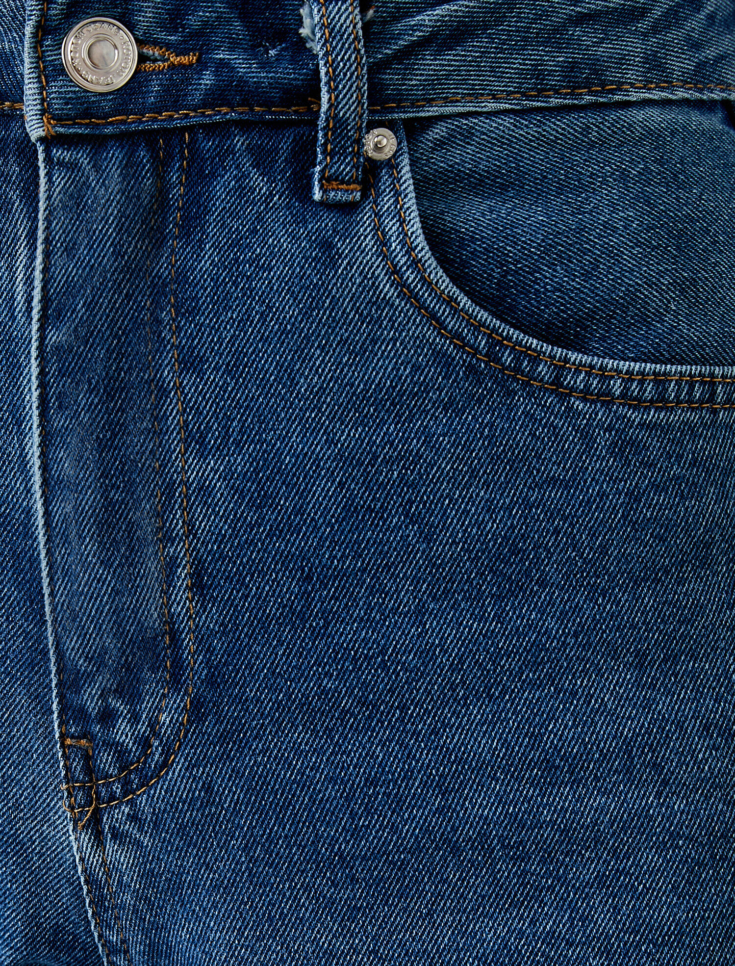   Bol Paça Yüksek Bel Dizi Yırtık Kot Pantolon - Bianca Jean