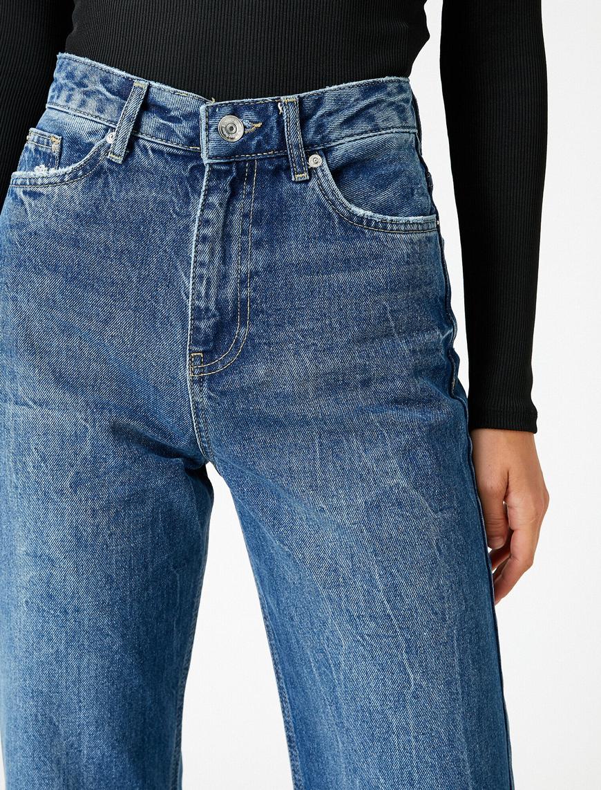   Bol Paça Yüksek Bel Kot Pantolon - Eve Jean