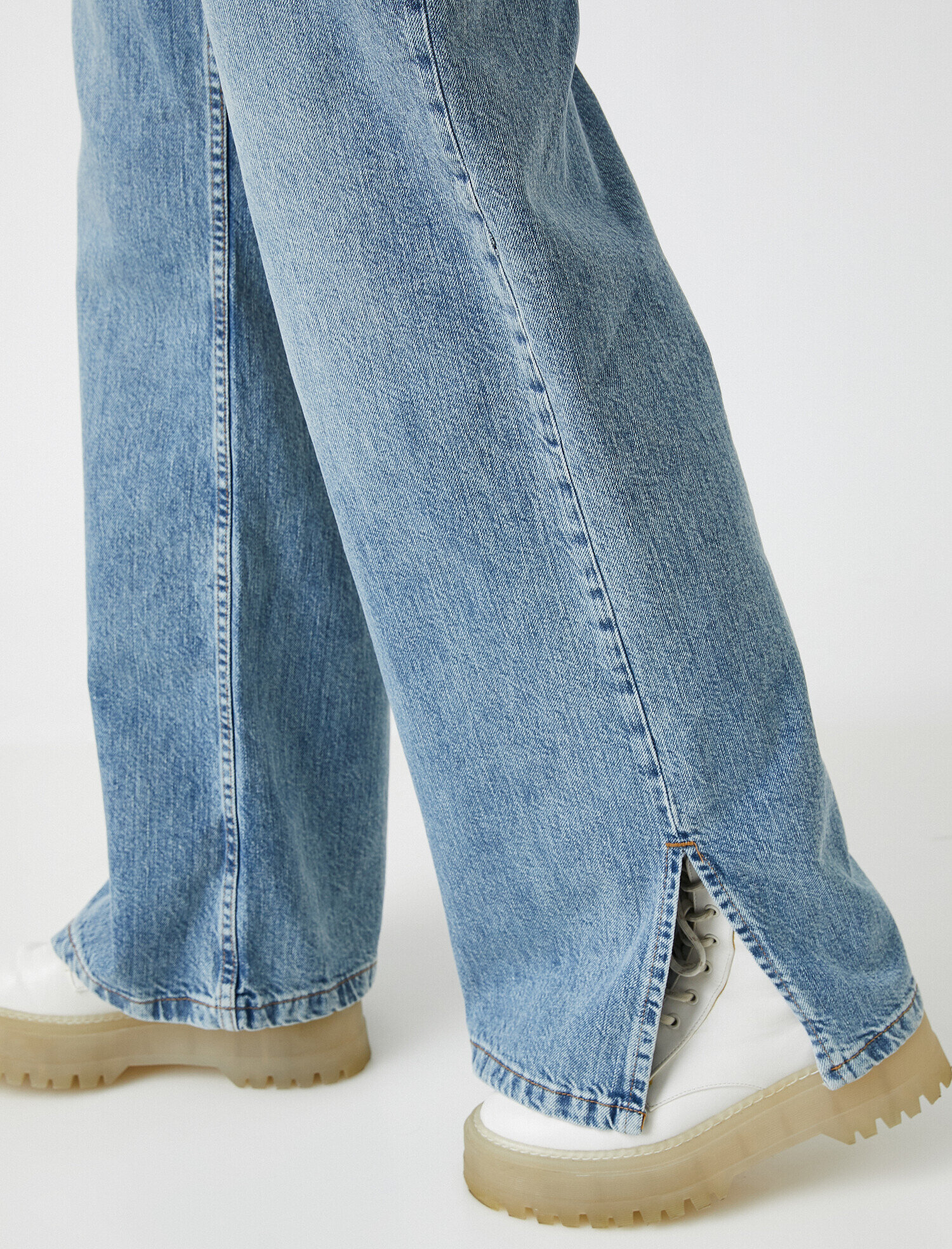   Bol Paça Yüksek Bel Kot Pantolon - Bianca Jean