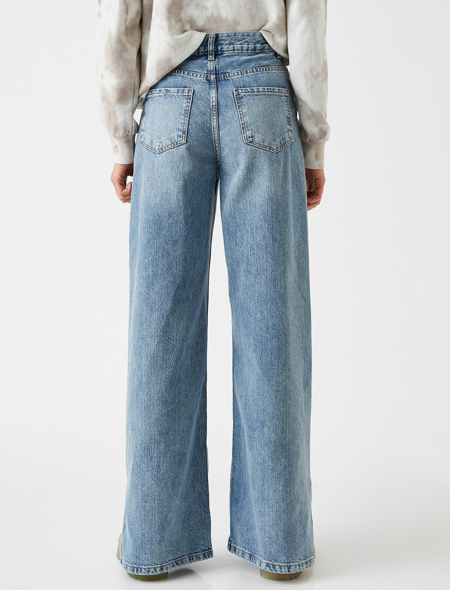   Bol Paça Yüksek Bel Kot Pantolon - Bianca Jean