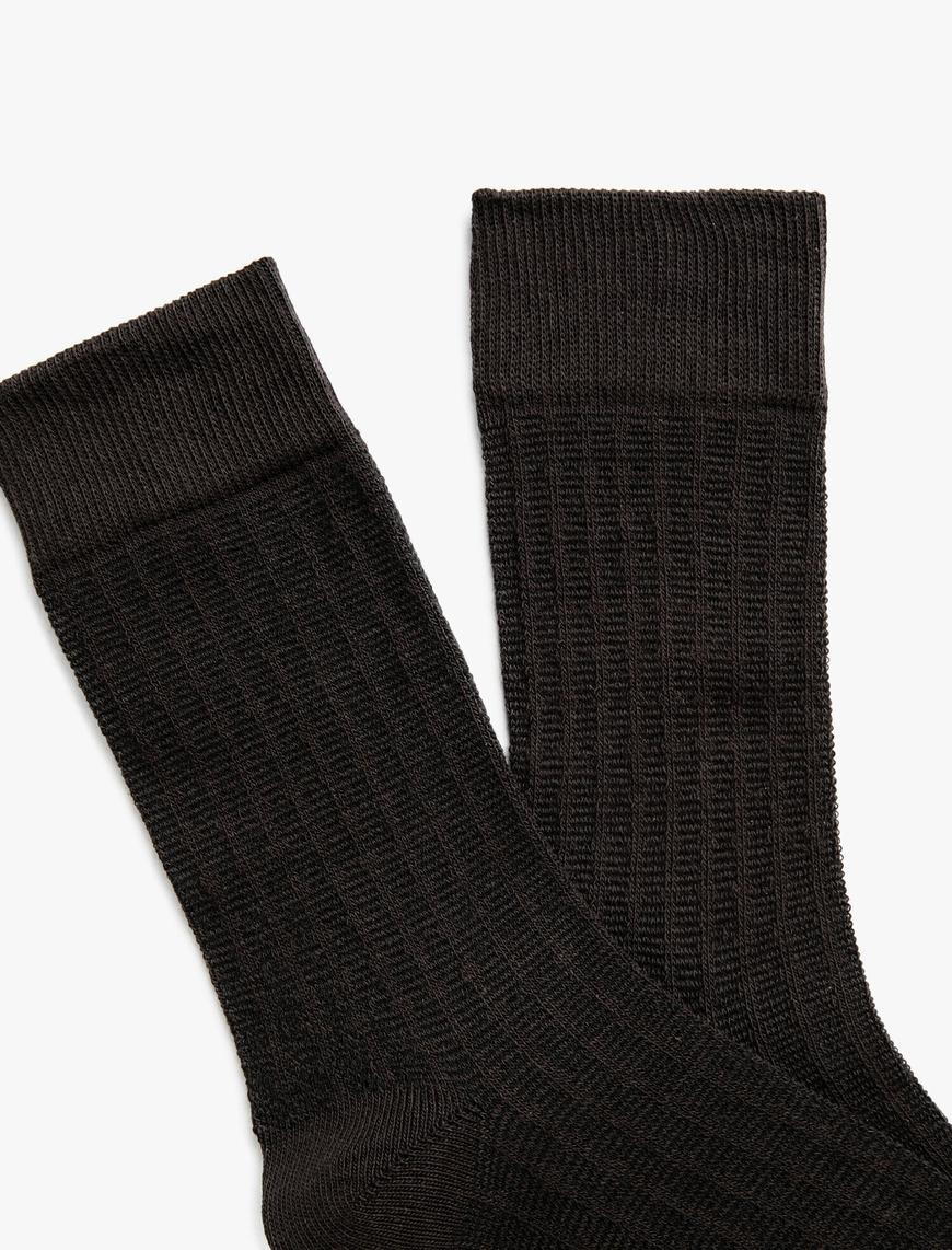  Kadın Kareli Pamuklu Çorap