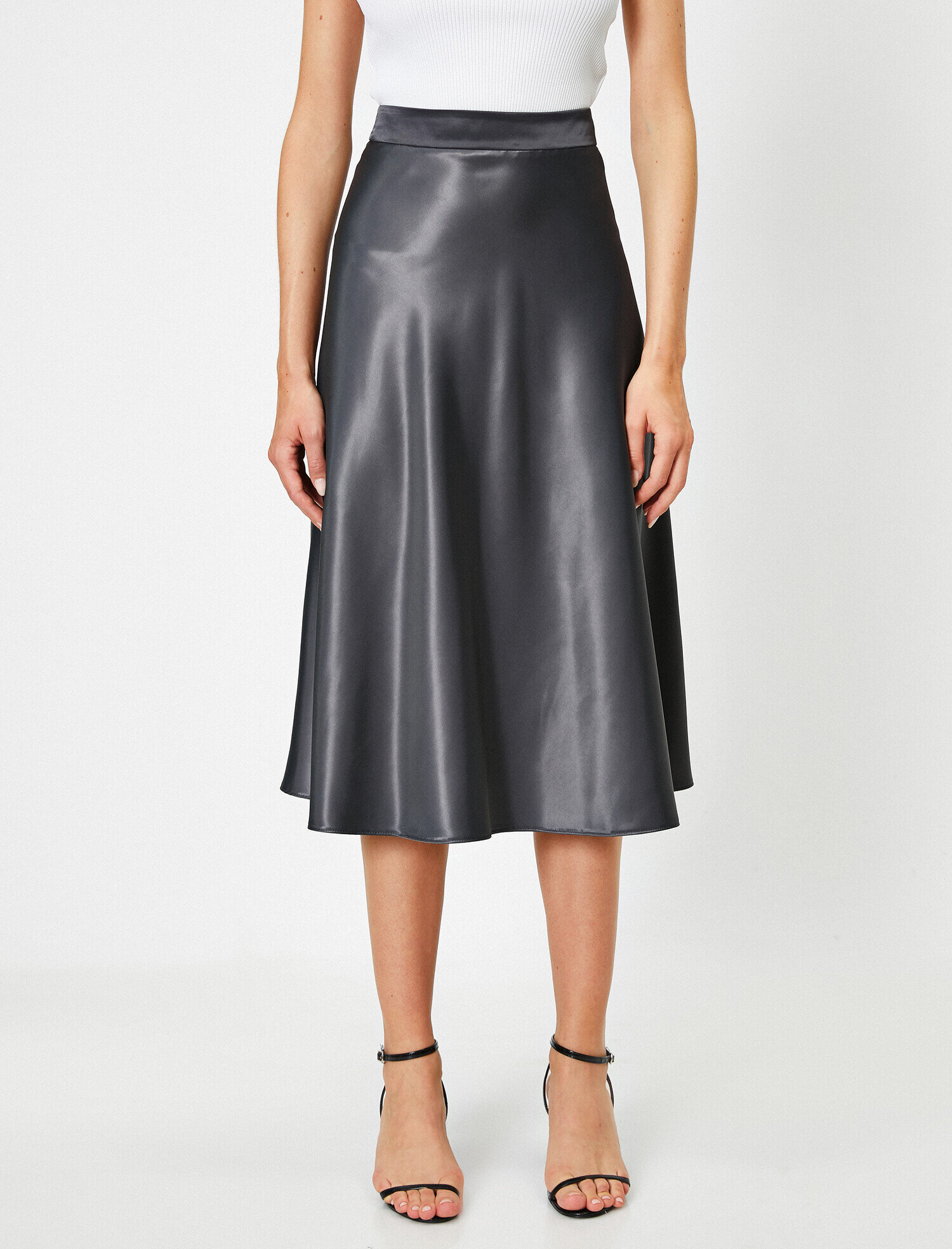   Yüksek Bel Midi Etek