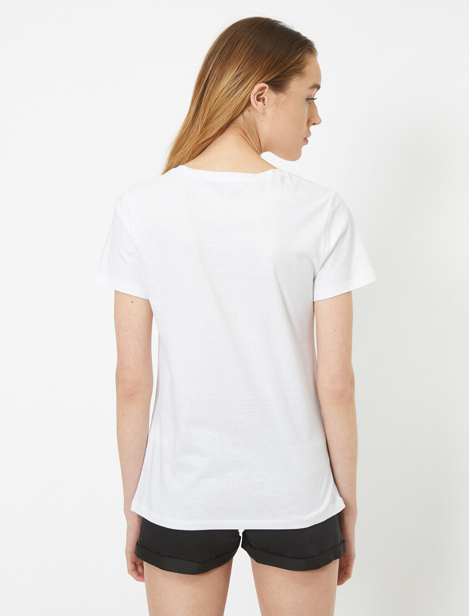   Bisiklet Yaka Baskılı Kısa Kol Tişört