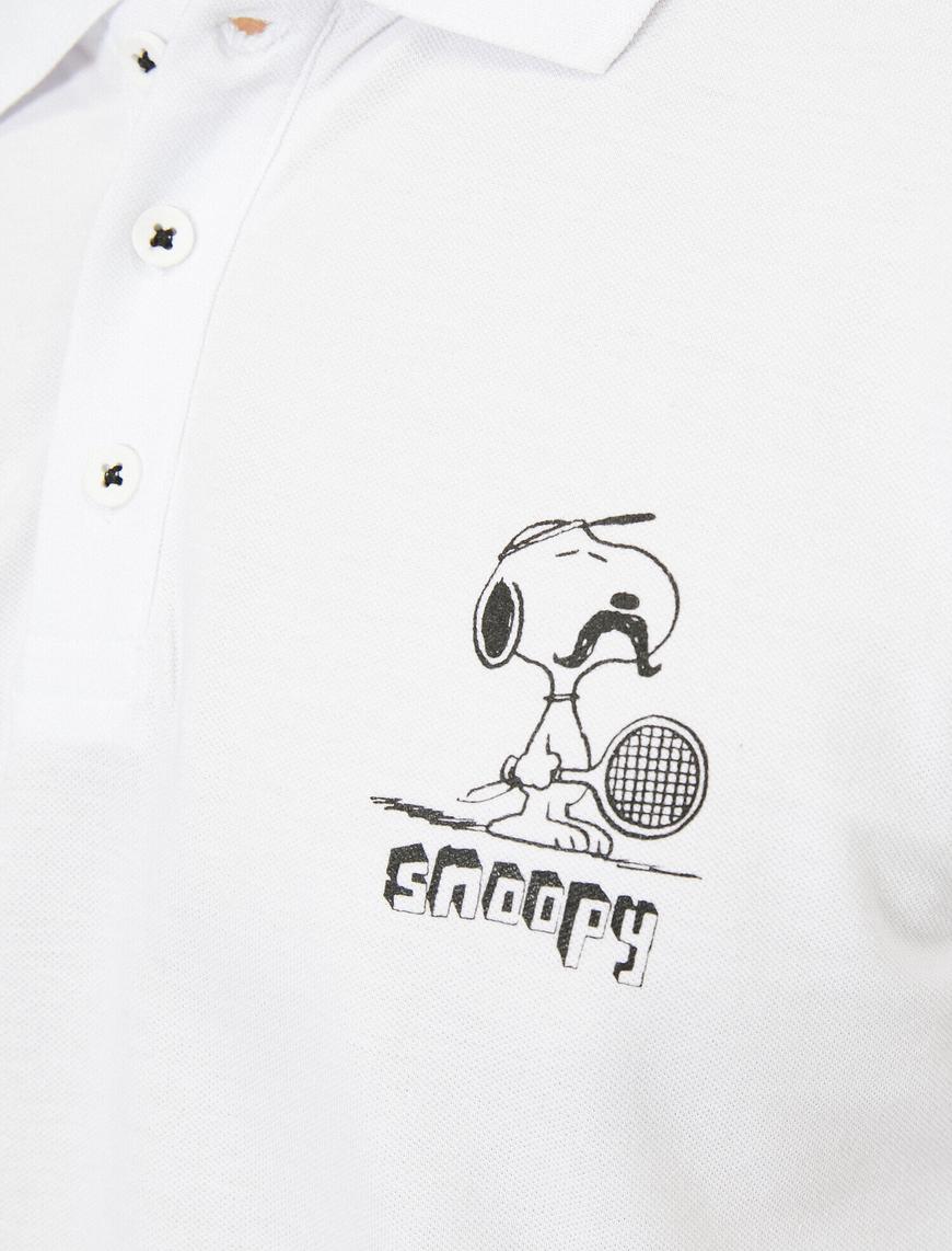   Snoopy Lisanslı Baskılı Slim Fit Polo Yaka Tişört