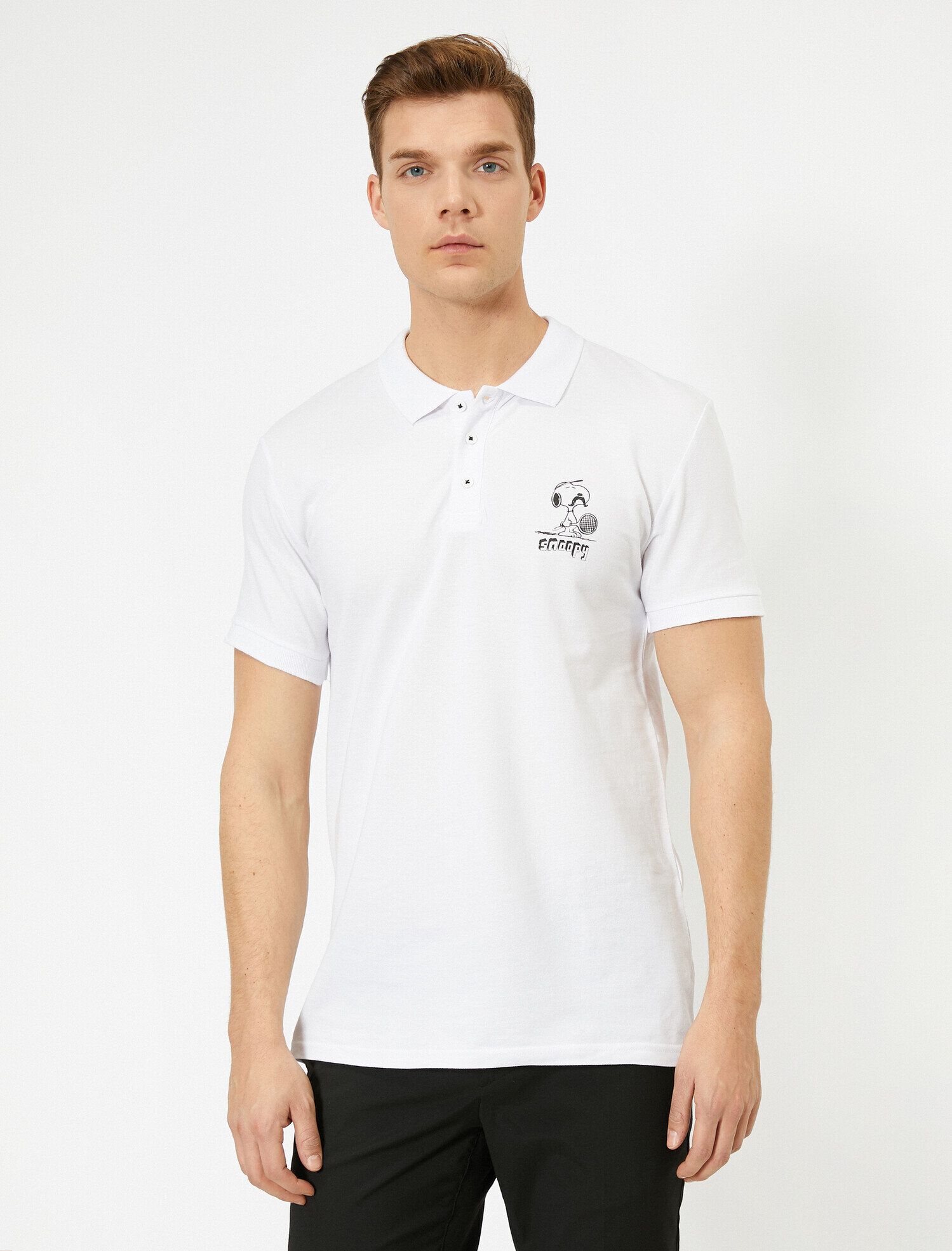   Snoopy Lisanslı Baskılı Slim Fit Polo Yaka Tişört