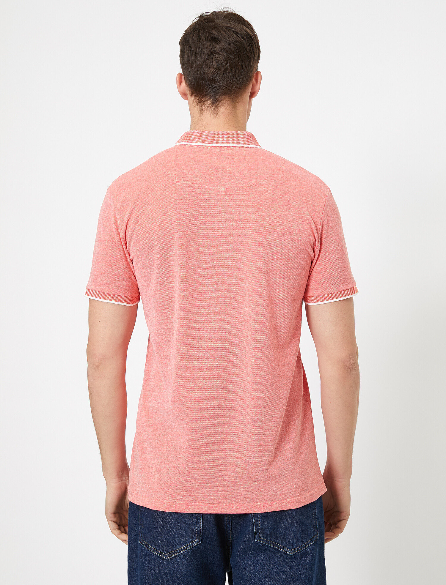 Polo Yaka Kol Ucu ve Yakası Çizgili Slim Fit Tişört