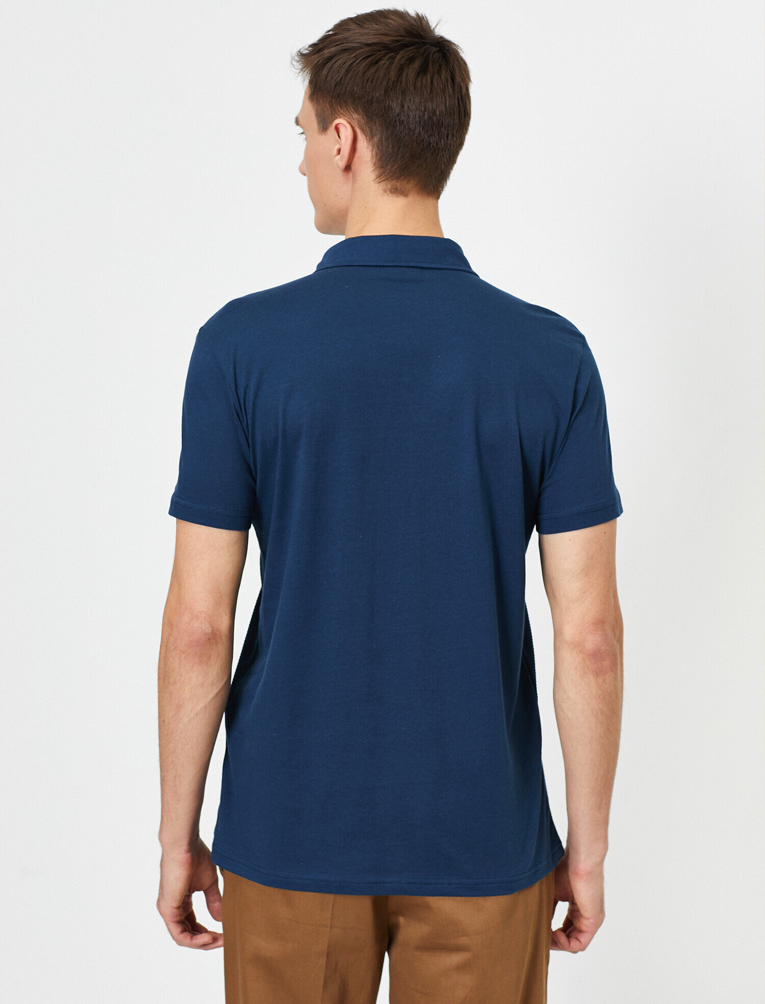   Polo Yaka Dokulu Kumaş Slim Fit Tişört