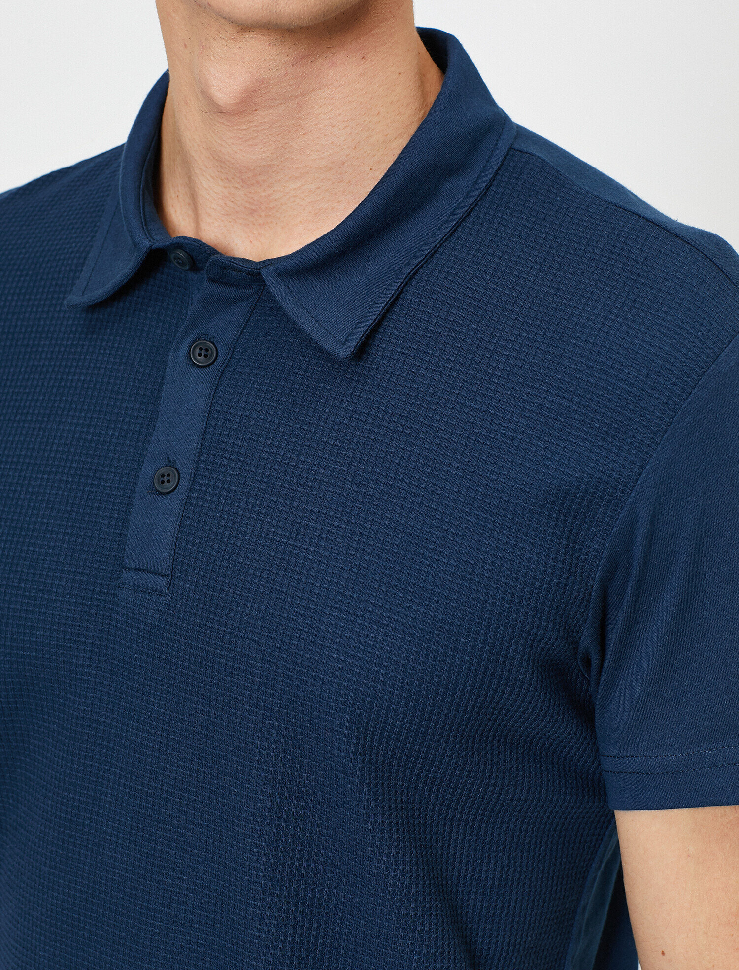   Polo Yaka Dokulu Kumaş Slim Fit Tişört