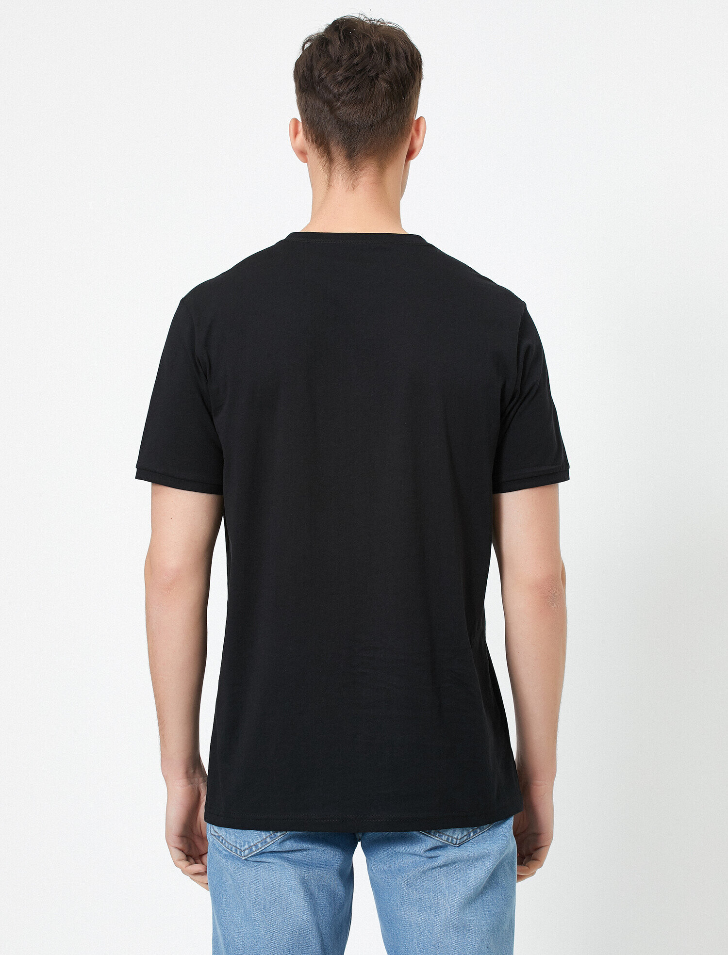   Bisiklet Yaka Kısa Kollu Pamuklu Tişört