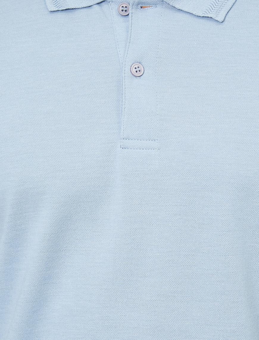   Polo Yaka Yaka Ucu Örgü Detaylı Slim Fit Tişört