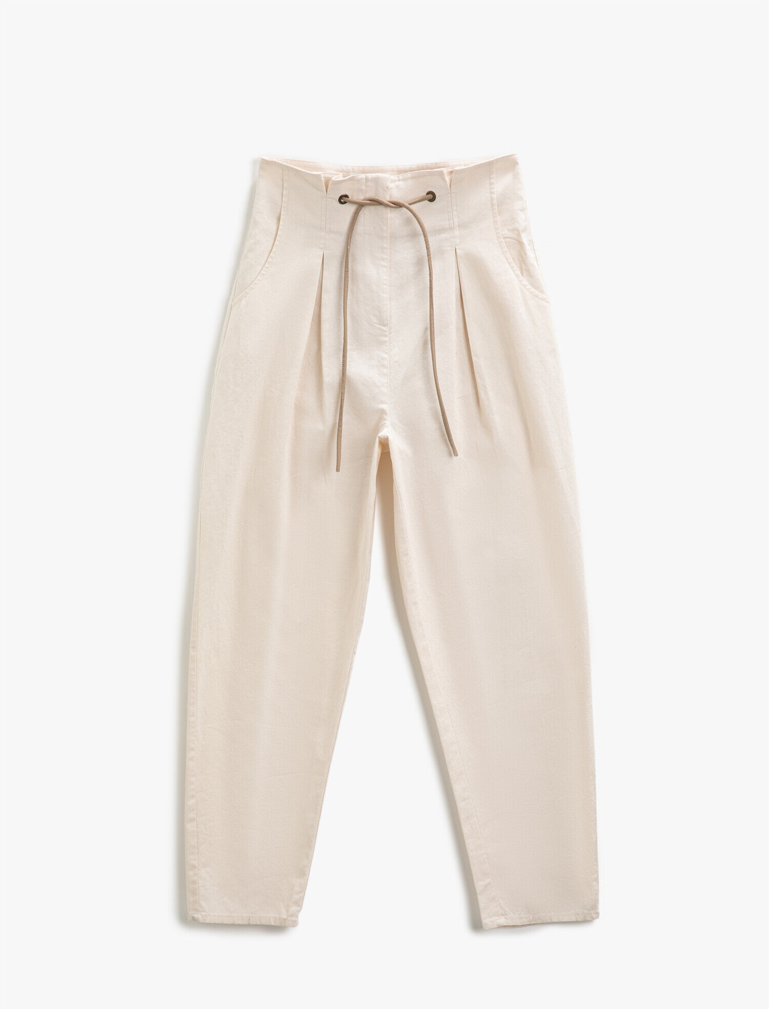   Keten Pantolon Belden Bağlamalı