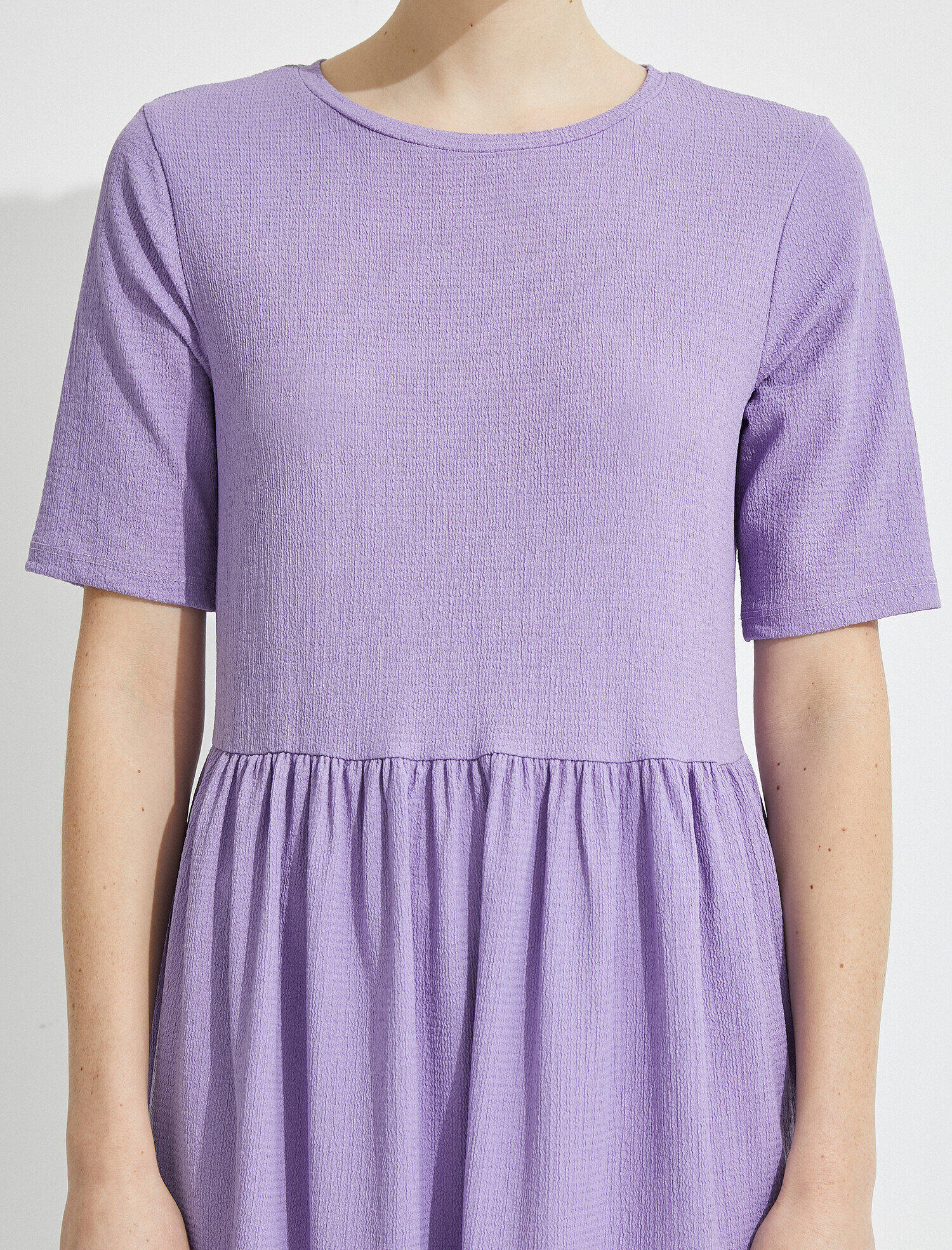 Kısa Kollu Elbise Bisiklet Yaka