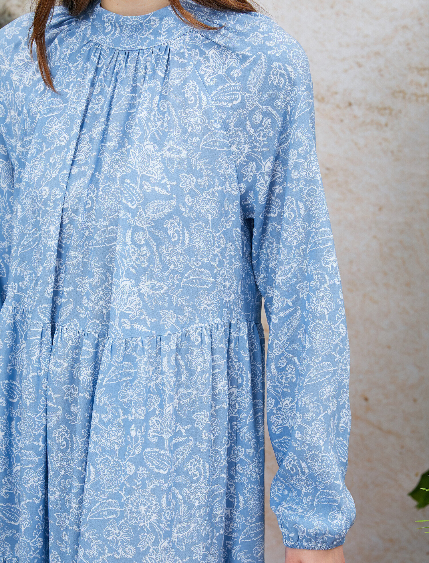   Desenli Elbise Uzun Kollu