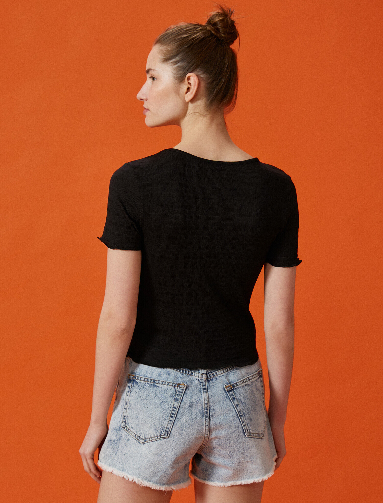   Kısa Kollu Tişört Bisiklet Yaka Basic