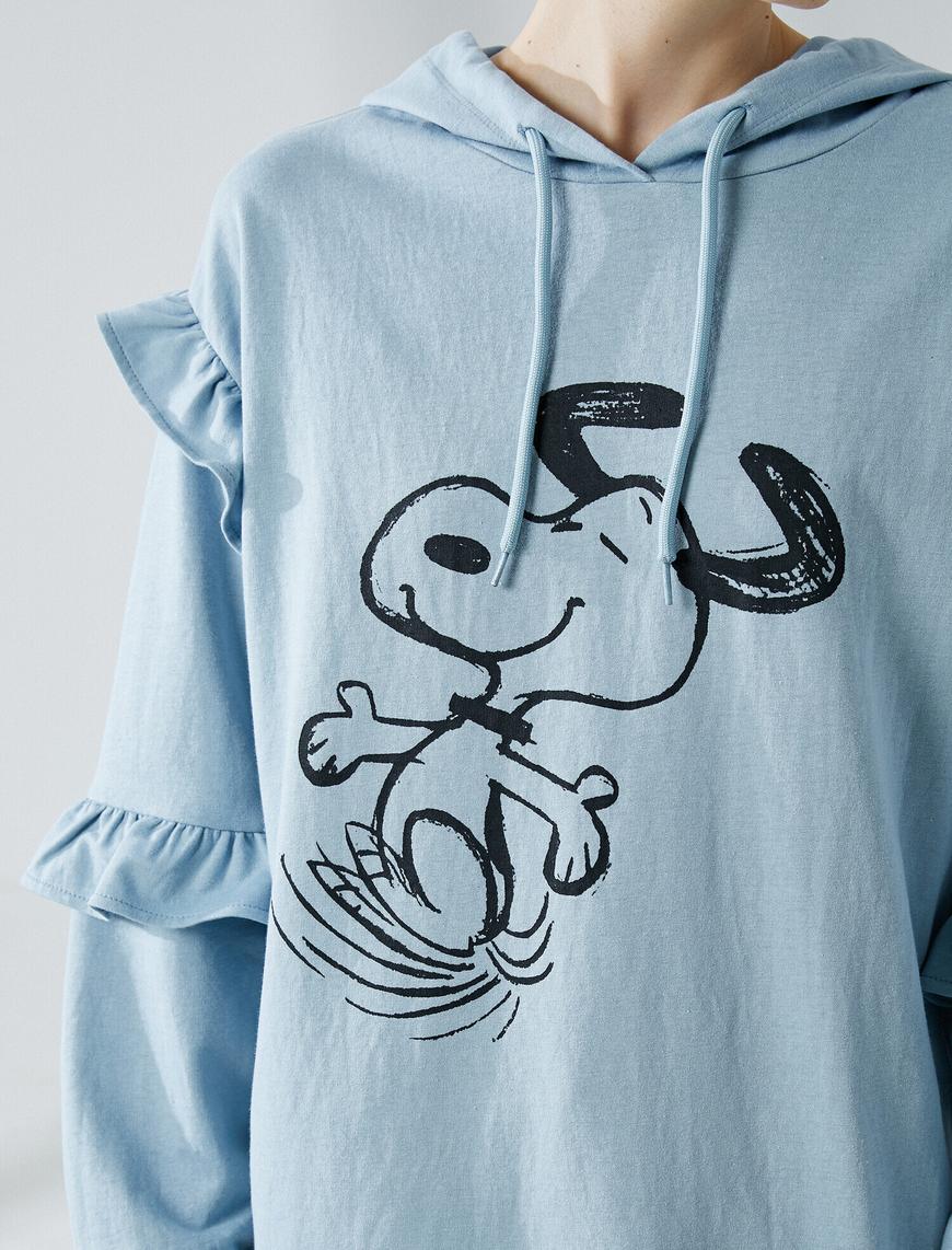   Snoopy Sweatshirt Kapüşonlu Fırfırlı Lisanslı
