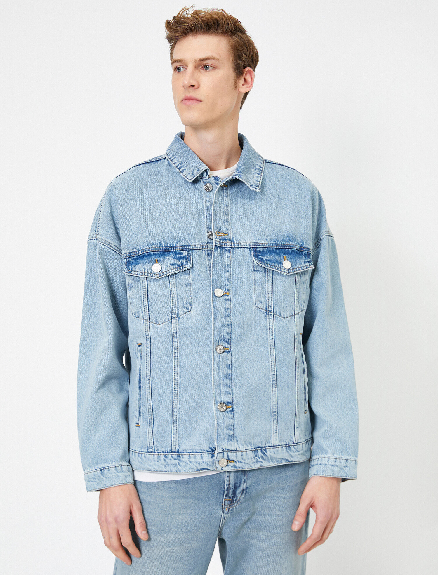 Mavi Erkek Düğmeli Oversize Fit %100 Pamuk Jean Ceket 0YAM53052LD