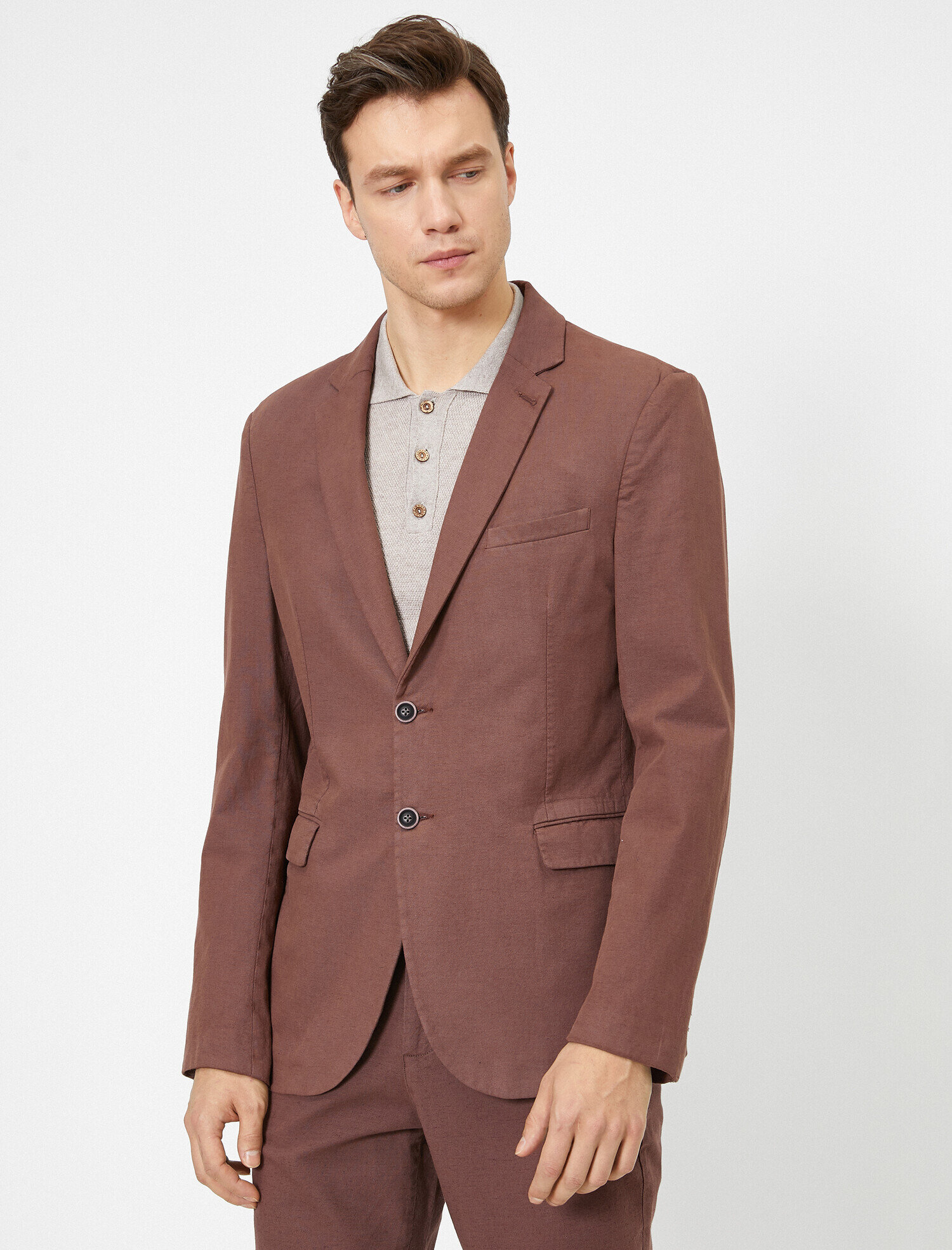   Cep Detaylı Düğmeli Blazer Ceket