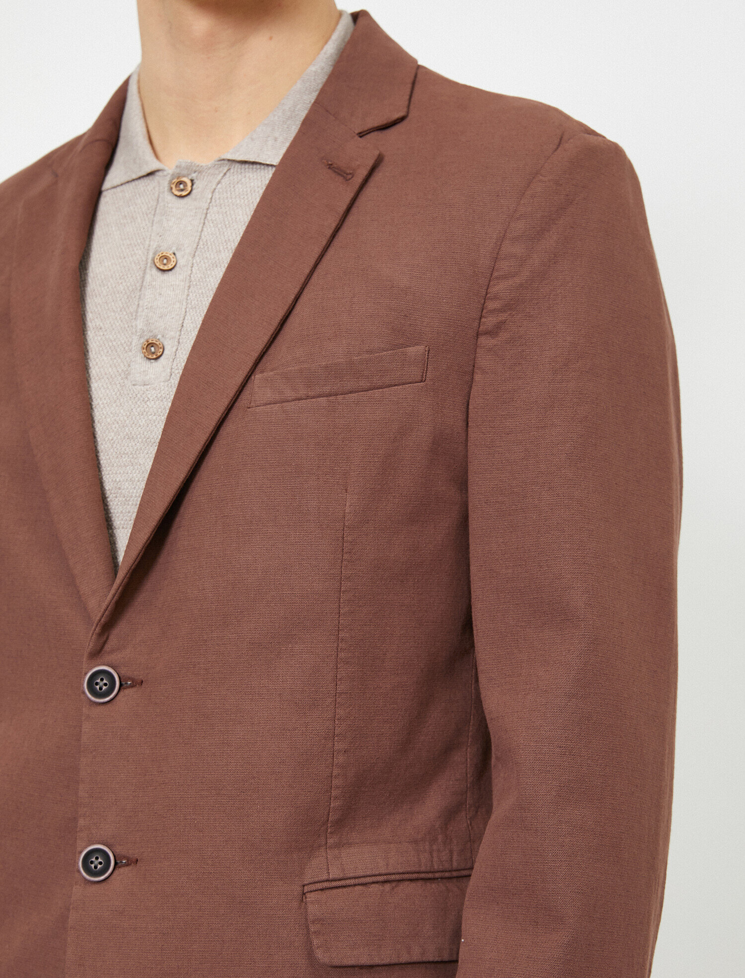   Cep Detaylı Düğmeli Blazer Ceket