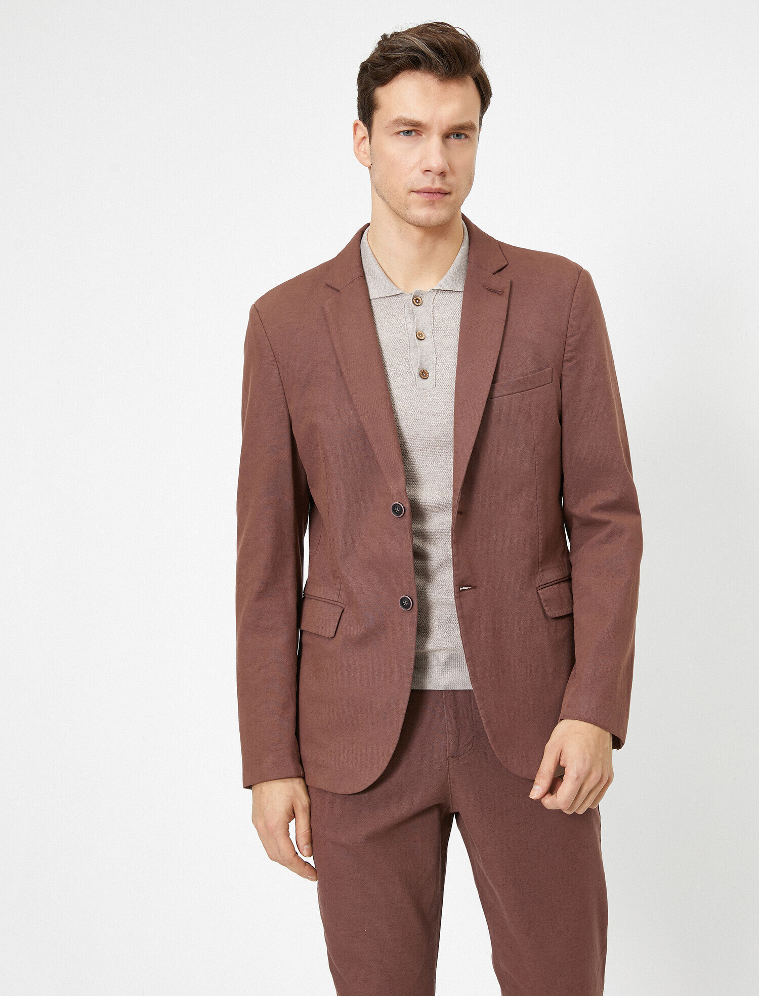   Cep Detaylı Düğmeli Blazer Ceket