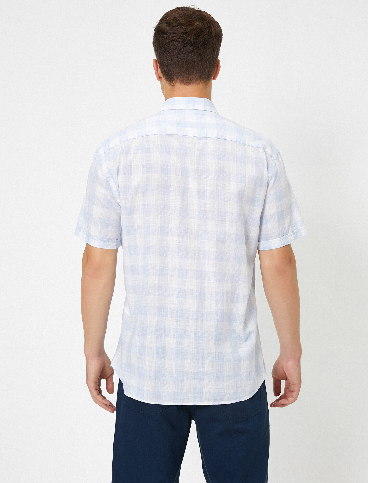   Tek Cepli Kareli Kısa Kollu Gömlek