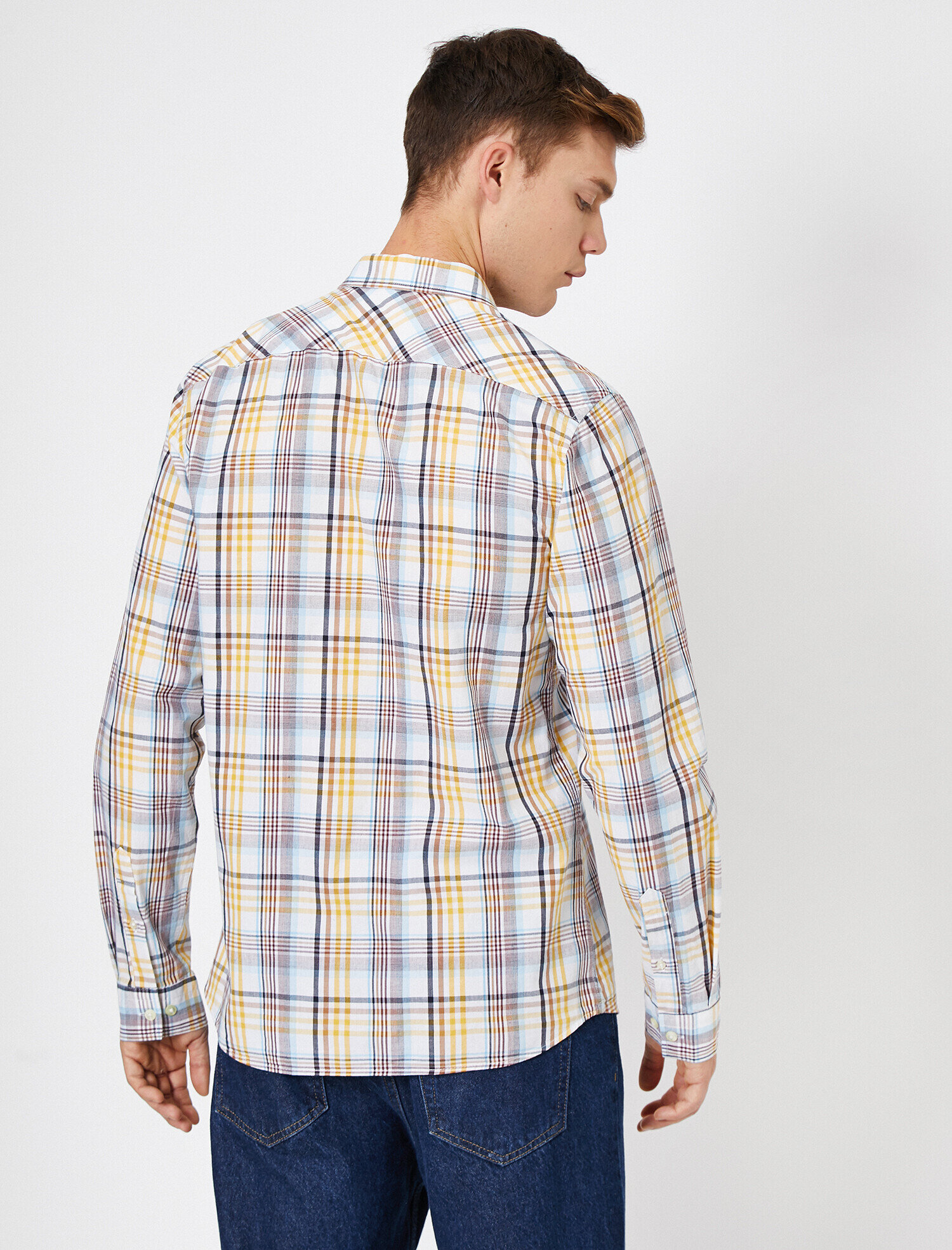   Ekoseli Uzun Kollu Slim Fit Casual Gömlek