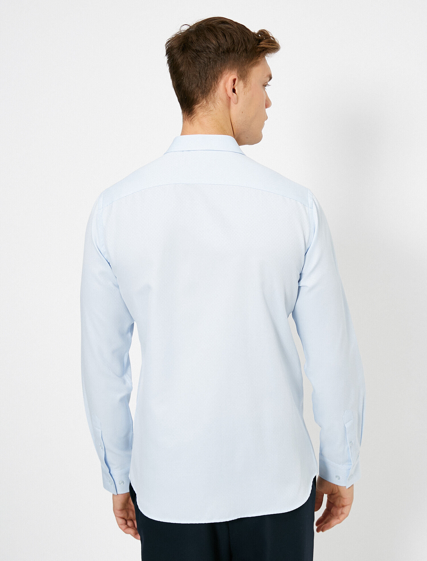   Klasik Yaka Uzun Kollu Slim Fit Smart Gömlek Non Iron
