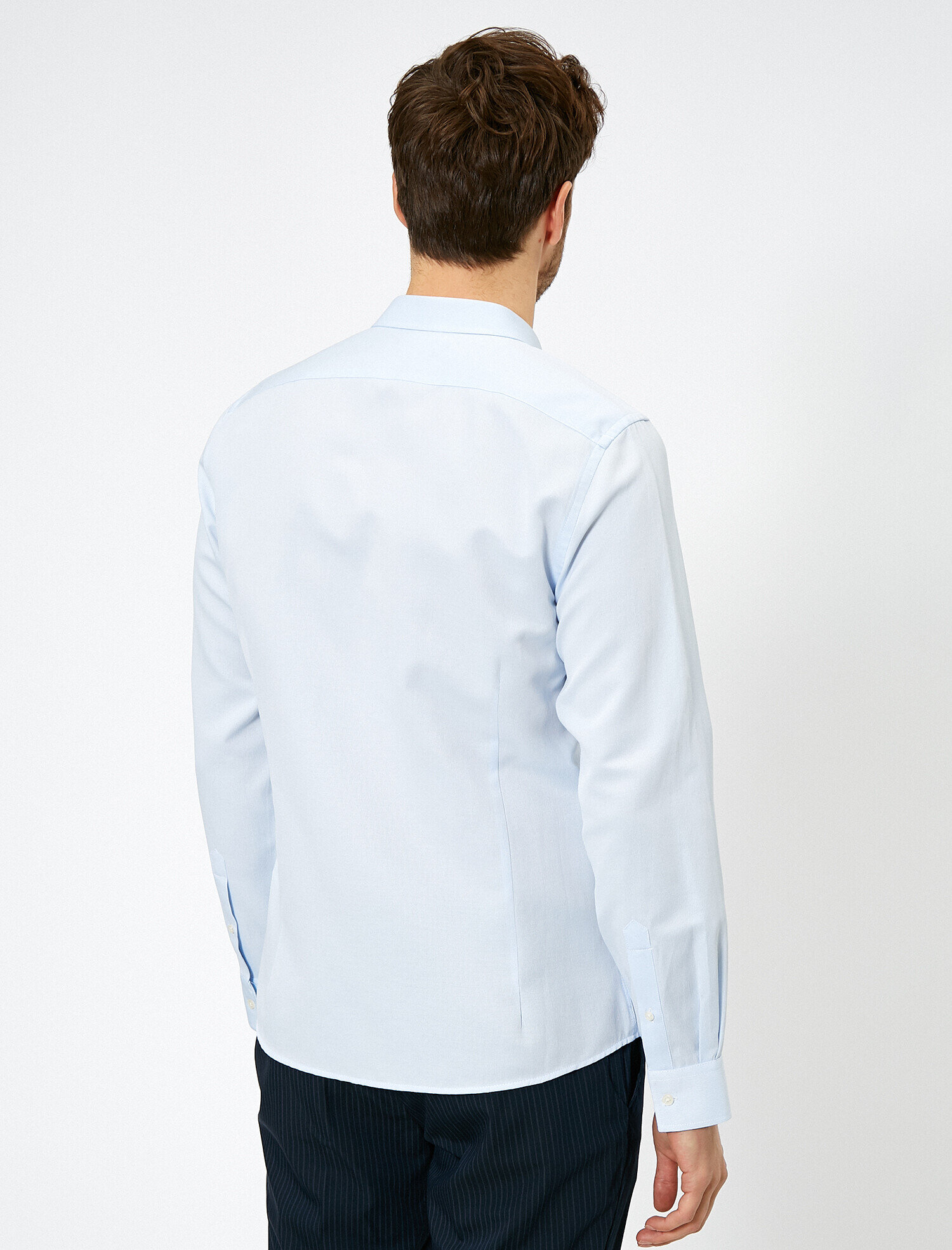   Klasik Yaka Uzun Kollu Slim Fit Smart Gömlek Non Iron