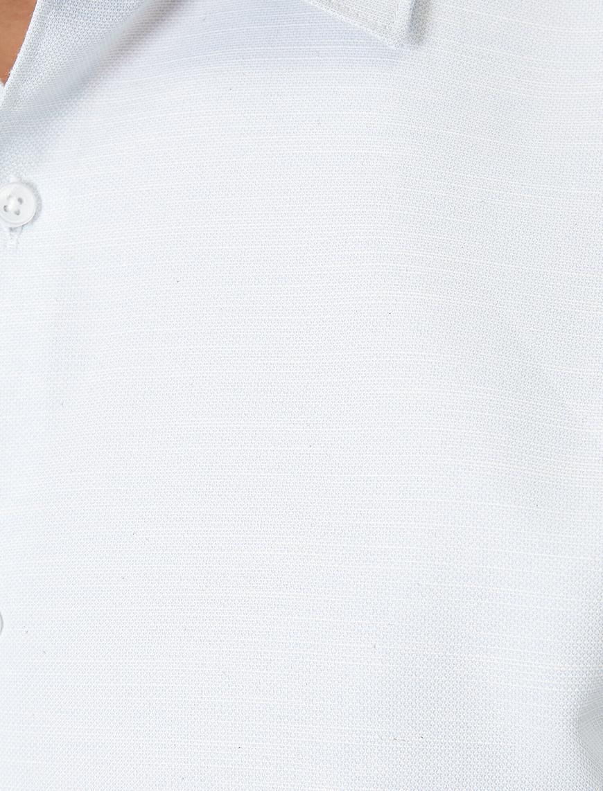   Düğmeli Yaka Uzun Kollu Dar Kesim Smart Gömlek Non Iron