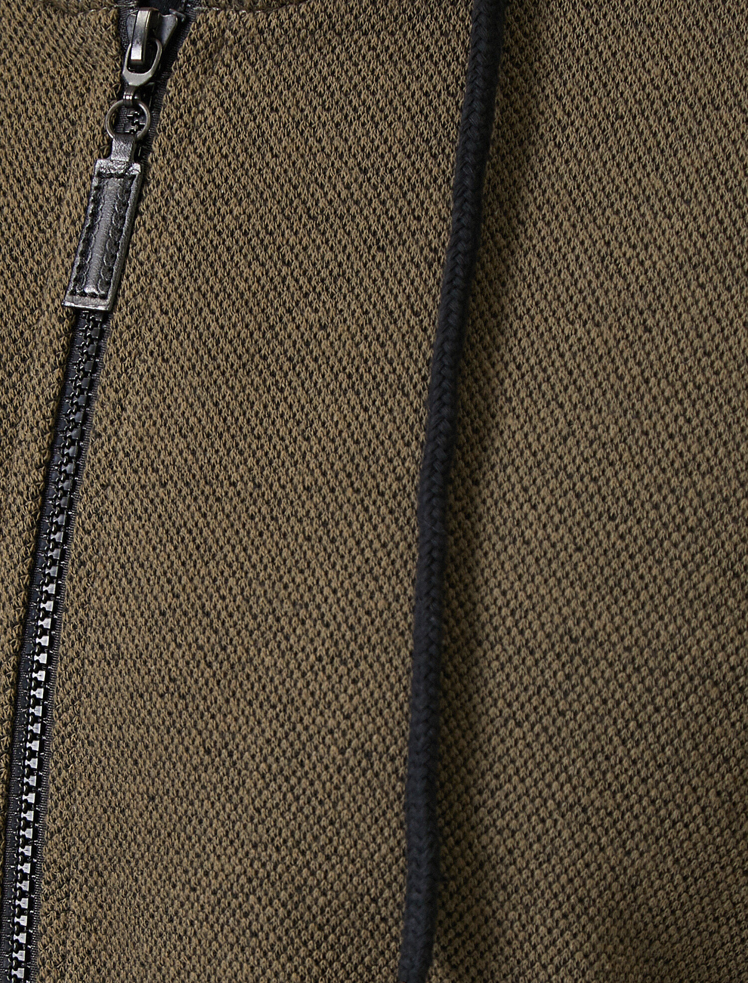   Kapüşonlu Fermuarlı Kanguru Cepli Kontrast Biyeli Sweatshirt