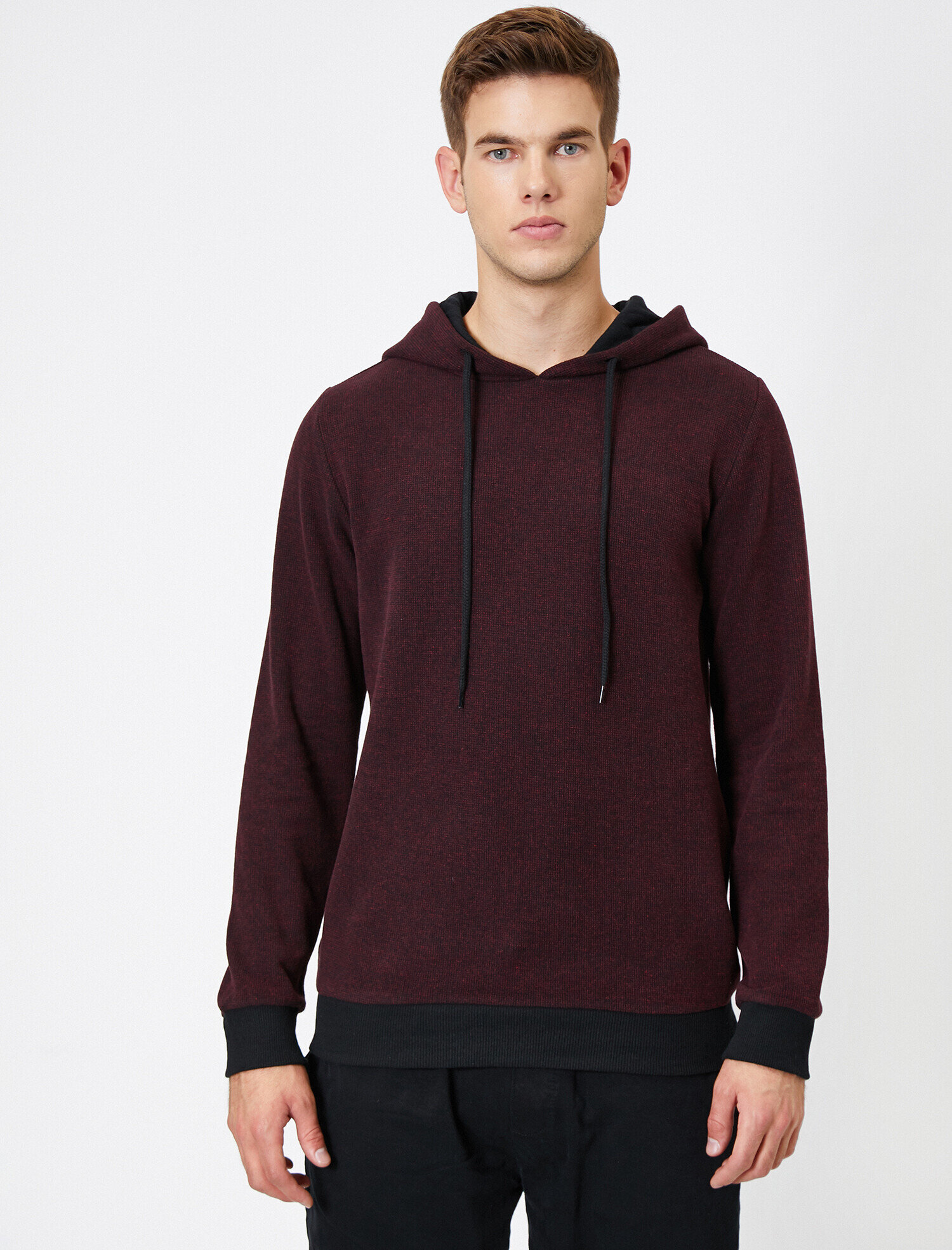   Kapüşonlu Yumuşak Dokulu Basic Sweatshirt