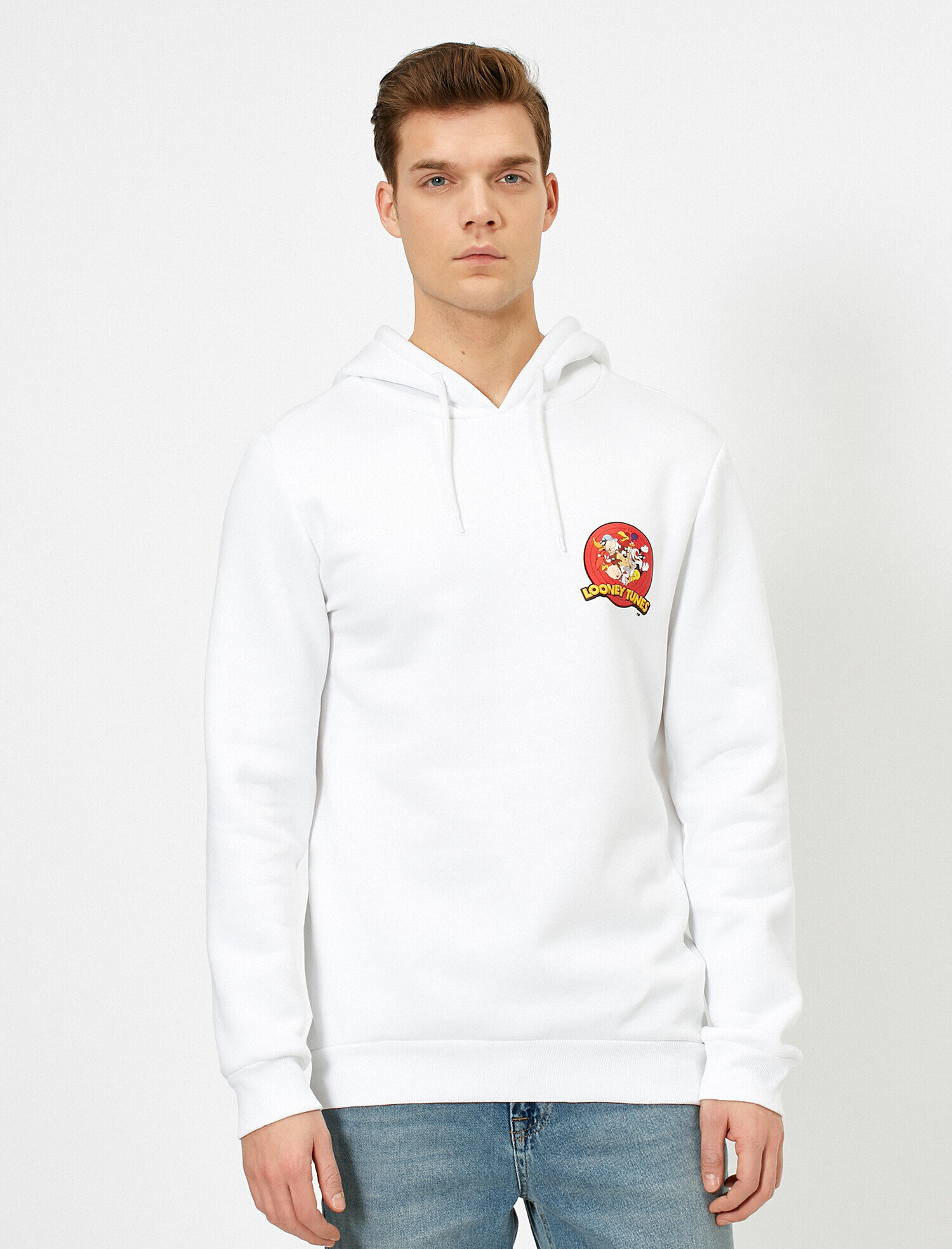   Looney Tunes Lisanslı Sırt ve Göğsü Baskılı Kapüşonlu Sweatshirt