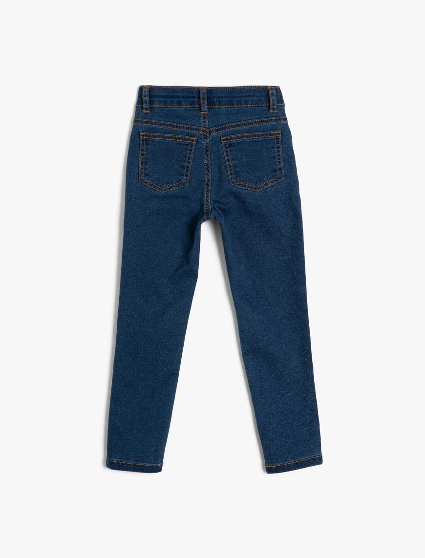  Erkek Çocuk Kot Pantolon Pamuklu Cepli - Regular Jean