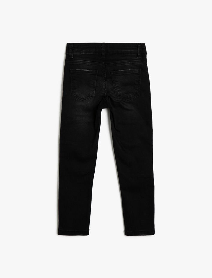 Erkek Çocuk Kot Pantolon Dar Paça Pamuklu Cepli - Slim Jean