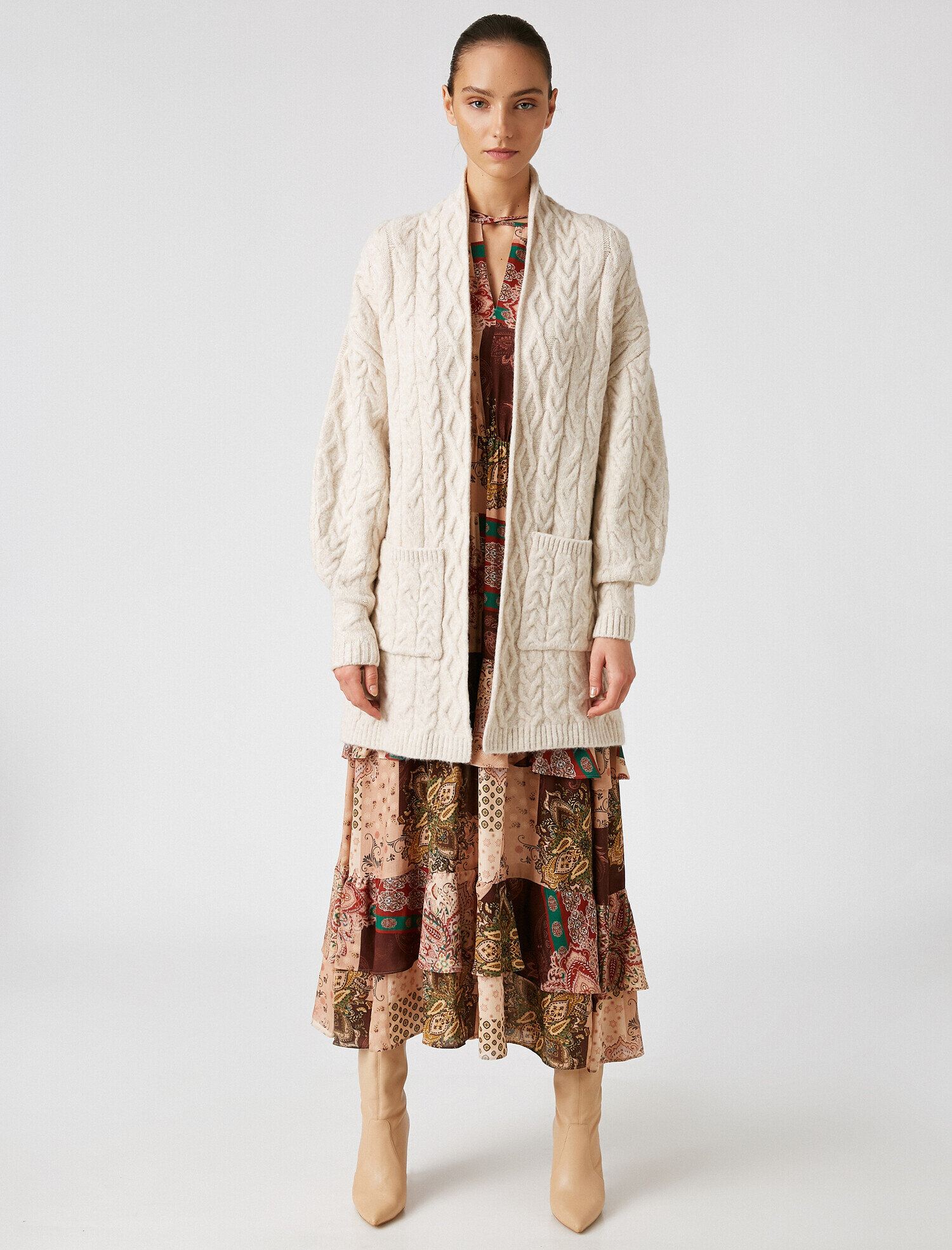 Uzun Kollu Oversize Hırka