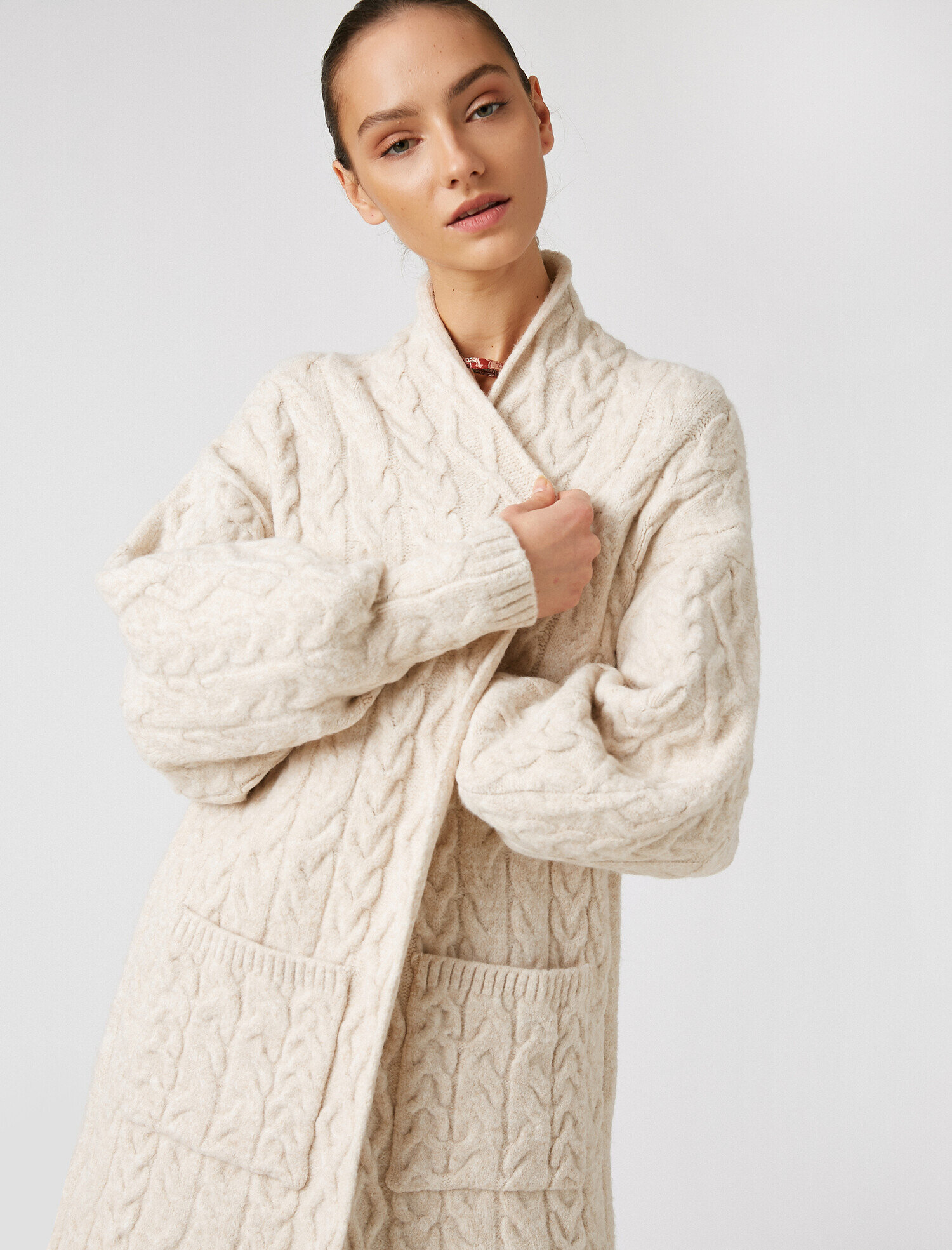 Uzun Kollu Oversize Hırka