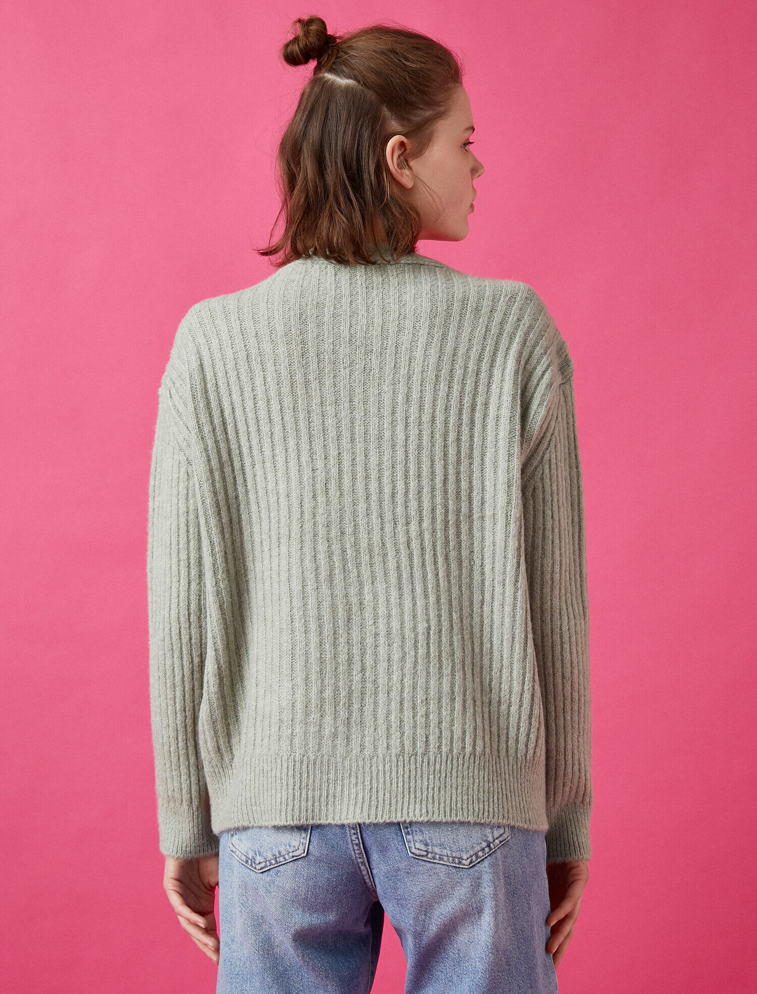 Uzun Kollu Oversize Triko Hırka