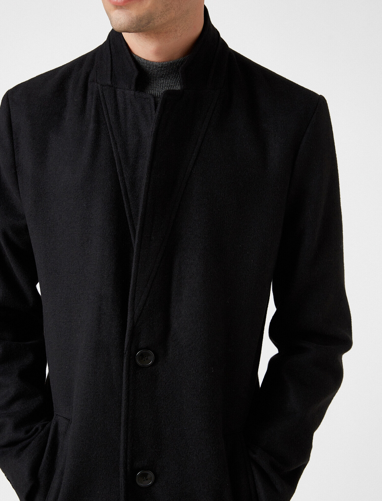   Düğmeli Kaban Cep Detaylı