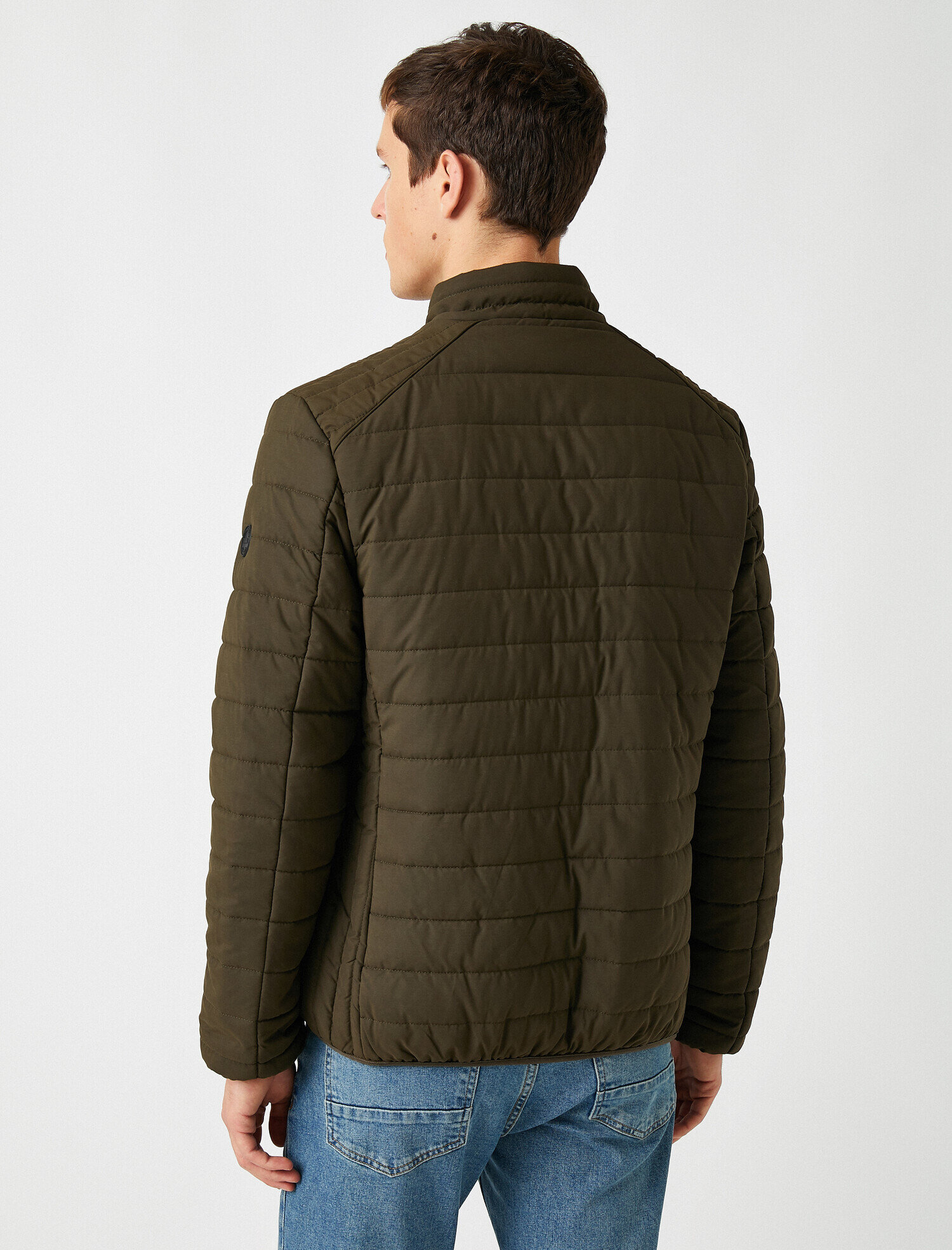 Dik Yaka Cepli İnce Mont