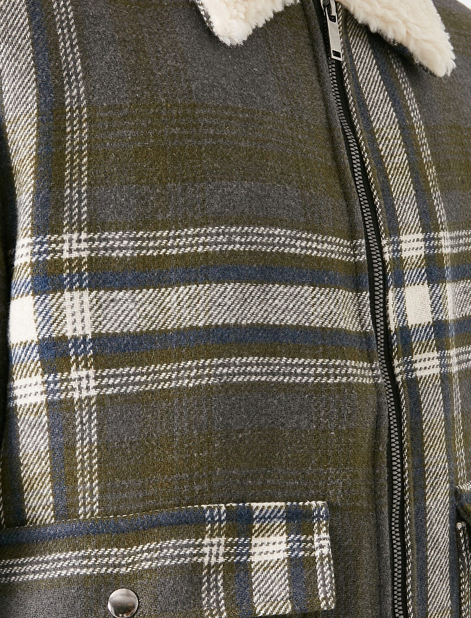   Fermuarlı Ceket Yaka Detaylı Cepli