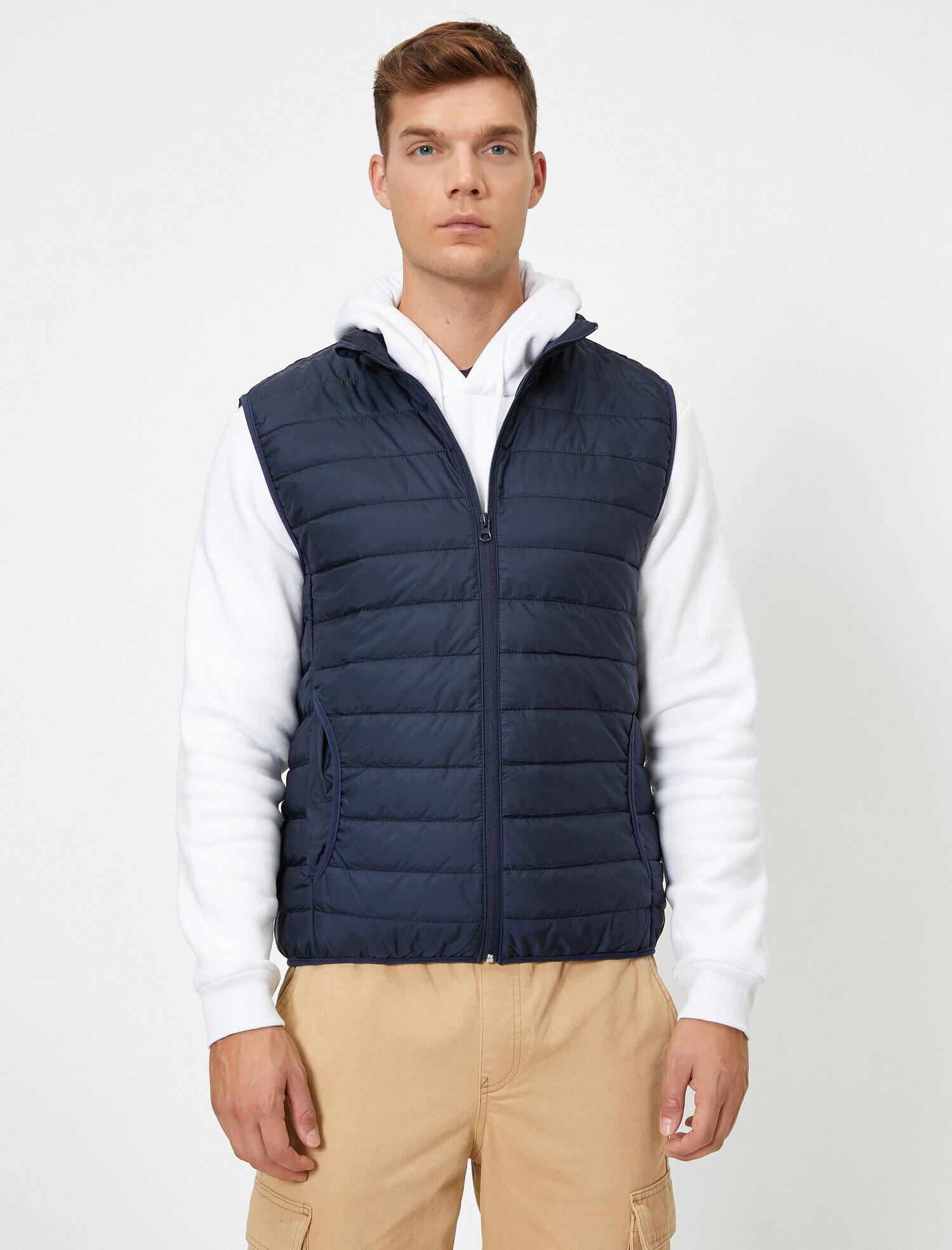   Fermuarlı Cepli Yelek