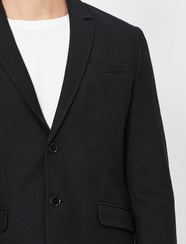   Cep Detaylı Düğmeli Blazer Ceket