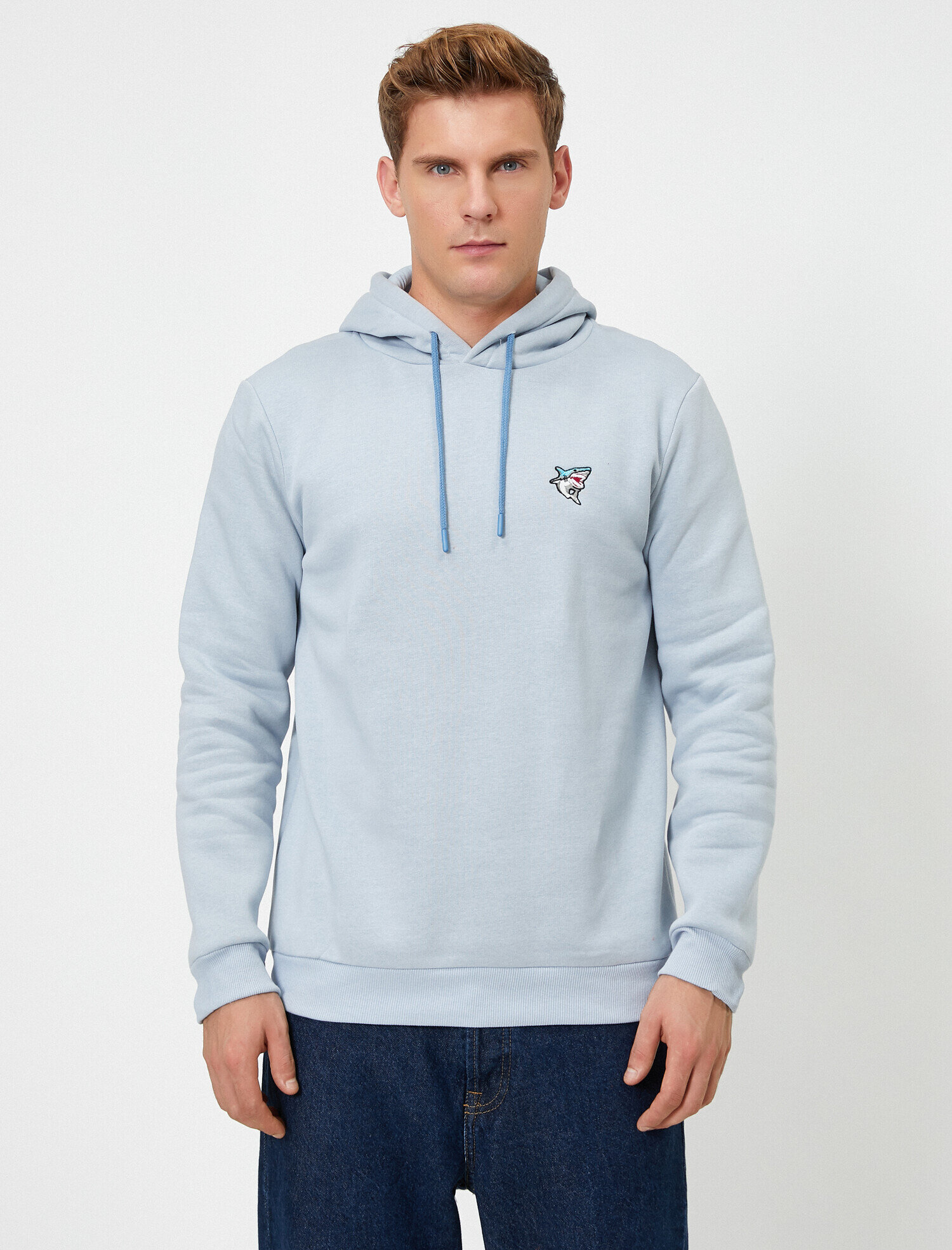   Kapüşonlu İşlemeli Uzun Kollu Sweatshirt