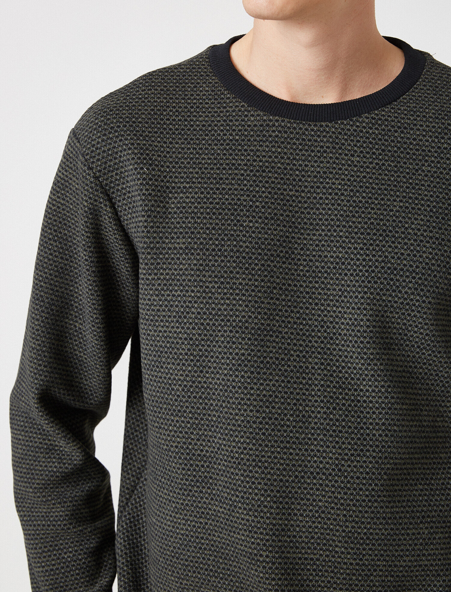   Klasik Kesim Bisiklet Yaka Uzun Kollu Kazak