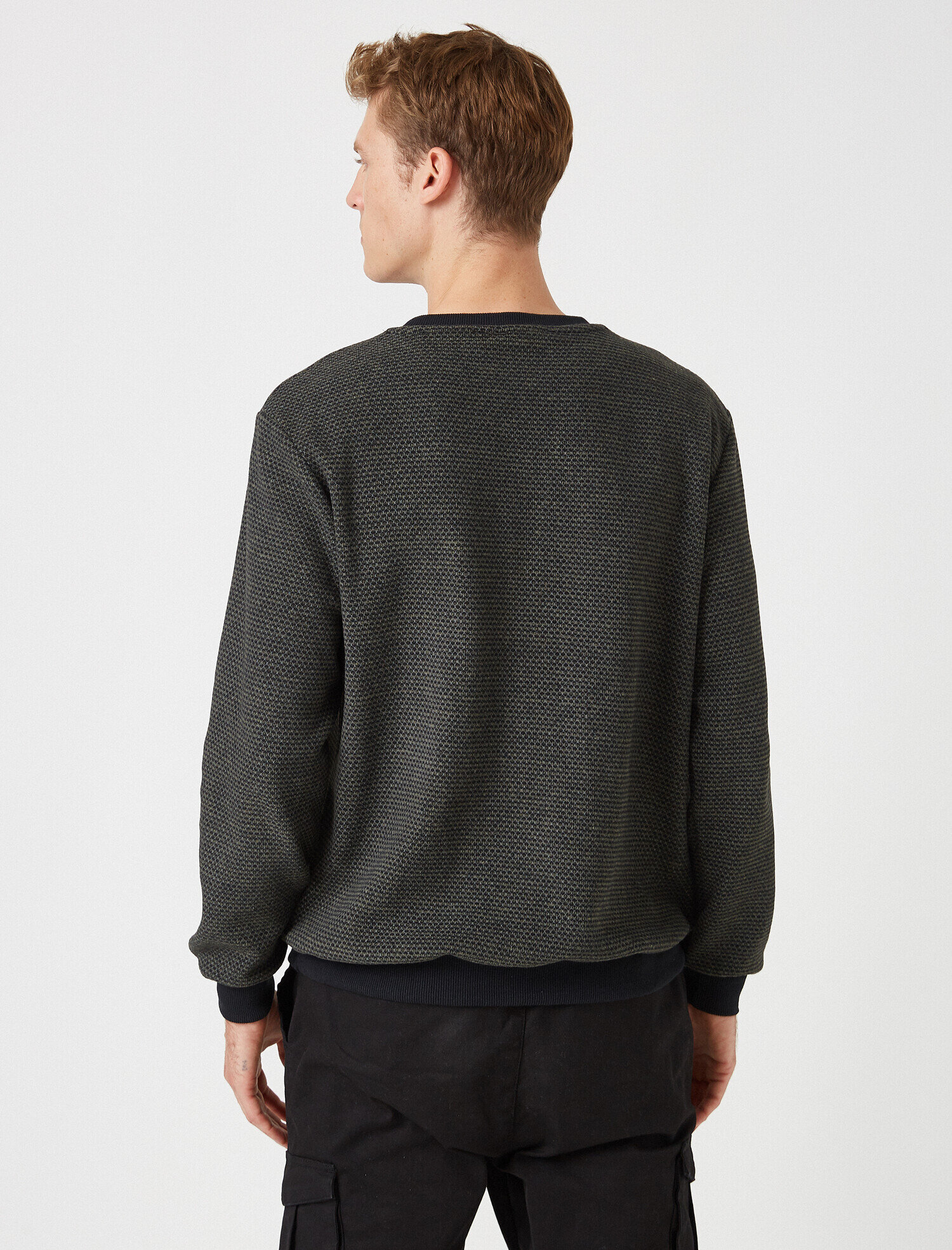   Klasik Kesim Bisiklet Yaka Uzun Kollu Kazak